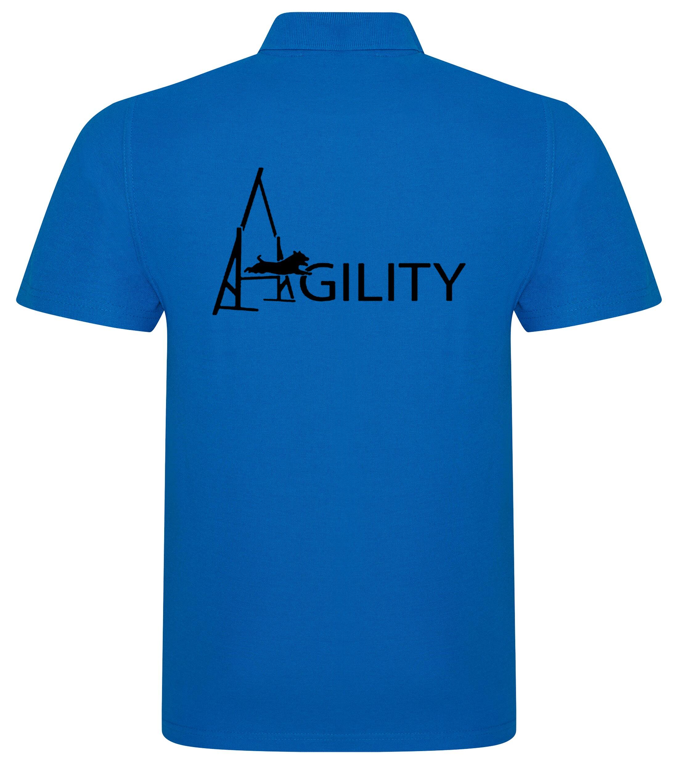 Unisex Agility Polo Shirt Sapphire Blue (Black)