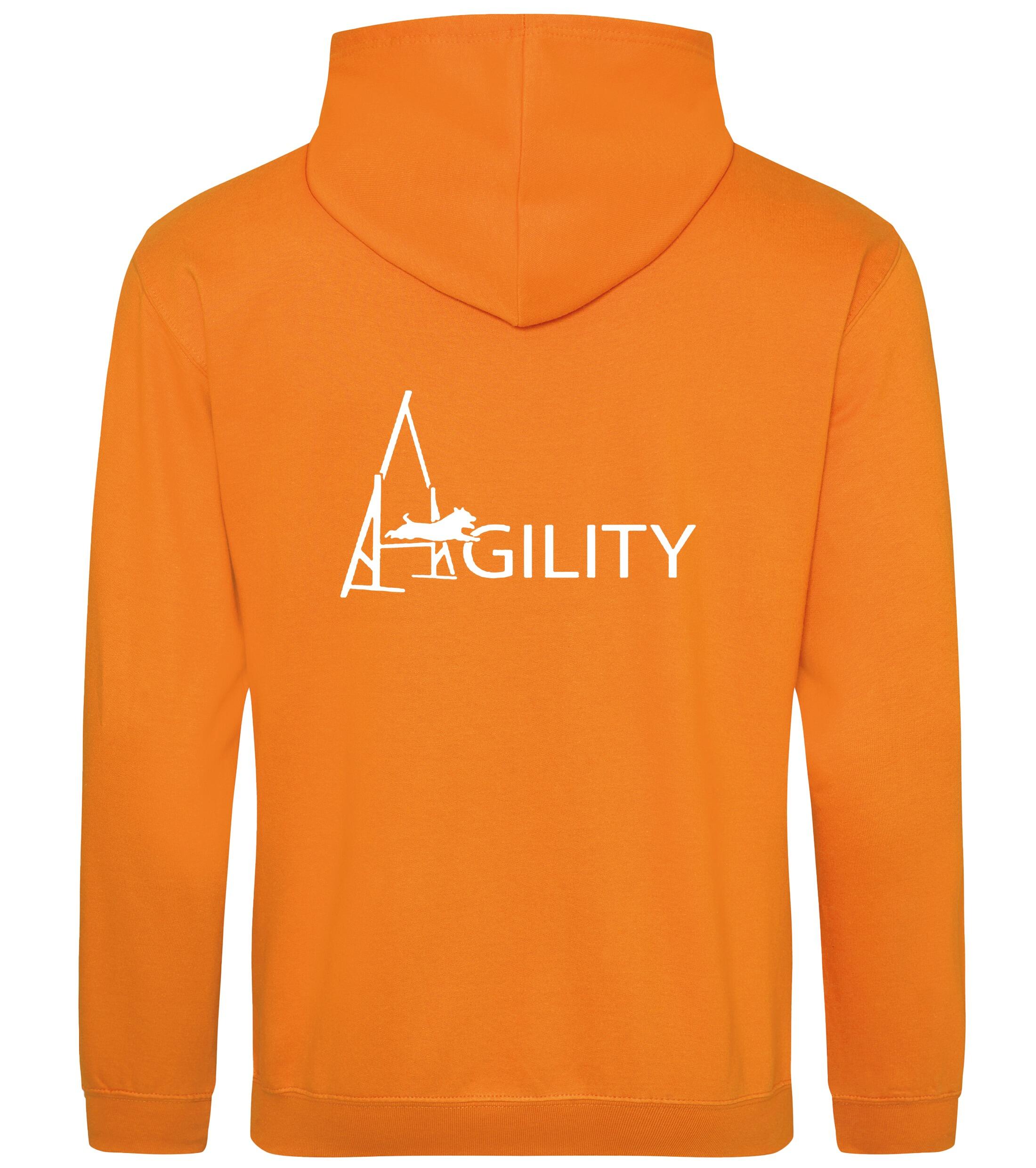Unisex Agility Pullover Hoodie Orange Crush (White)