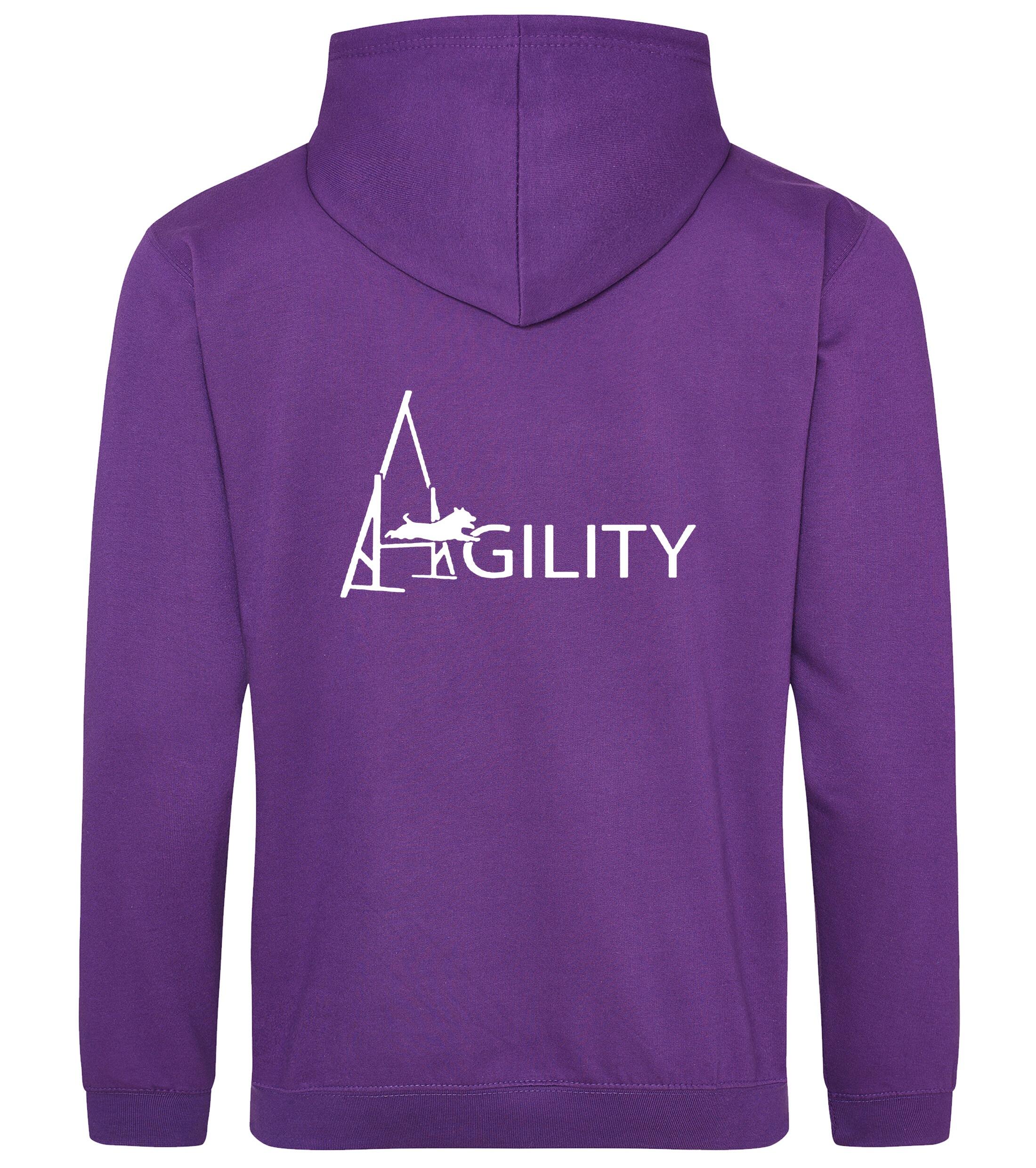Unisex Agility Pullover Hoodie Purple (White)