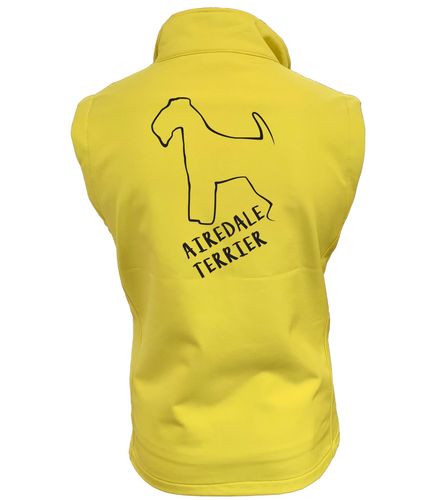 Unisex Airedale Terrier Softshell Gilet Yellow (Black)