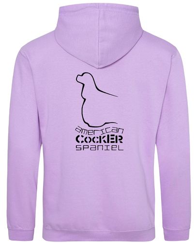 Unisex American Cocker Spaniel Pullover Hoodie Lavender (Black)