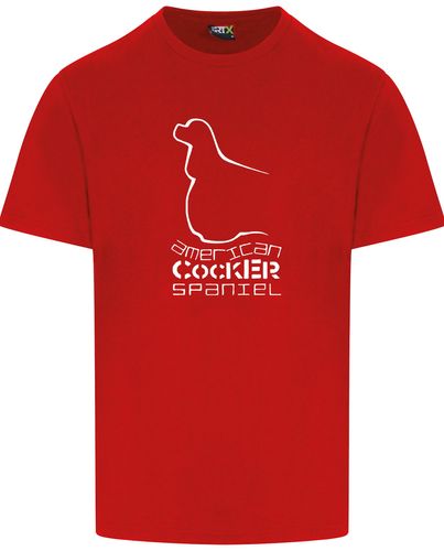 Unisex American Cocker Spaniel Roundneck T-Shirt Red (White)