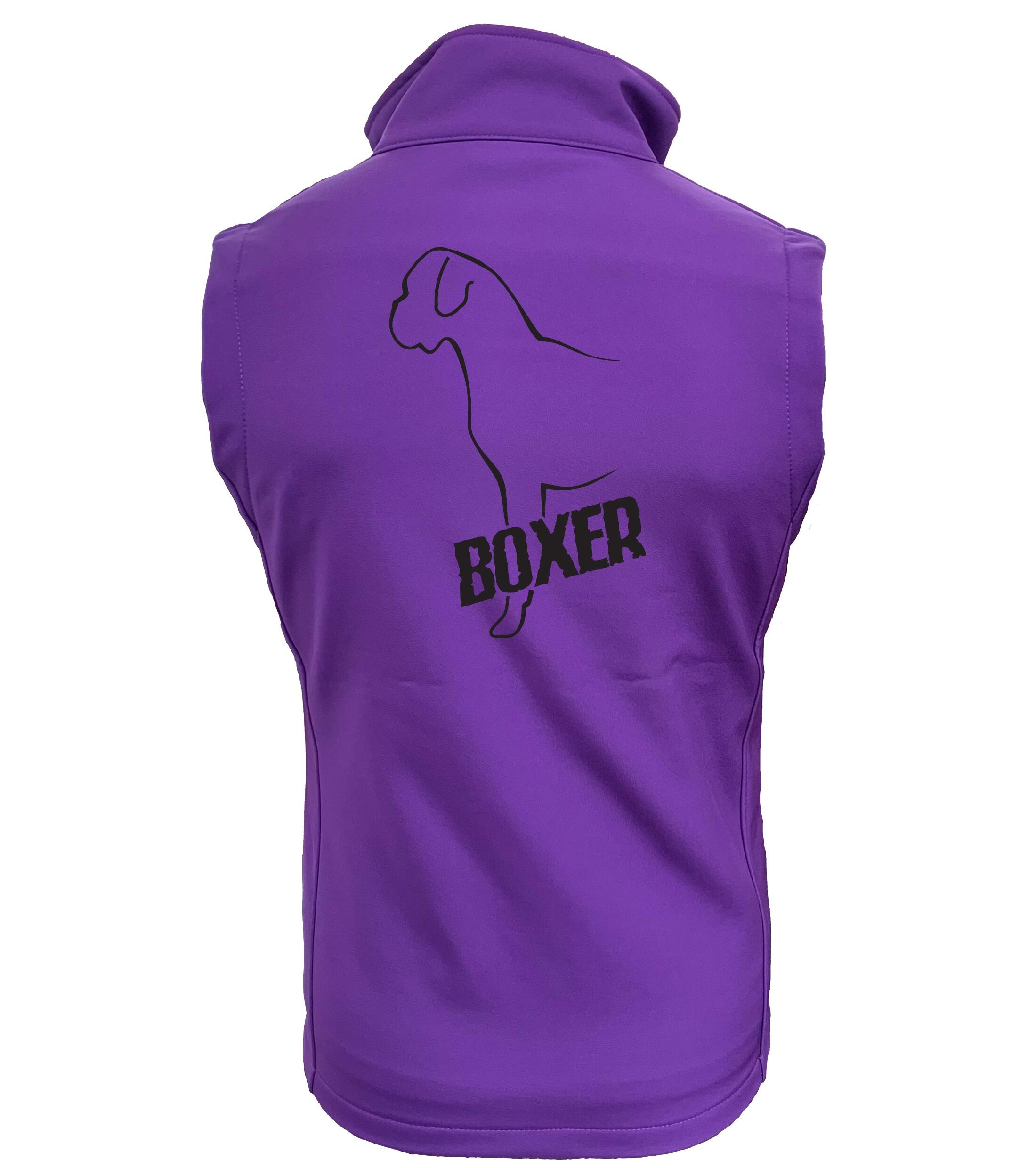 Unisex Boxer Ear Drop Softshell Gilet Purple (Black)