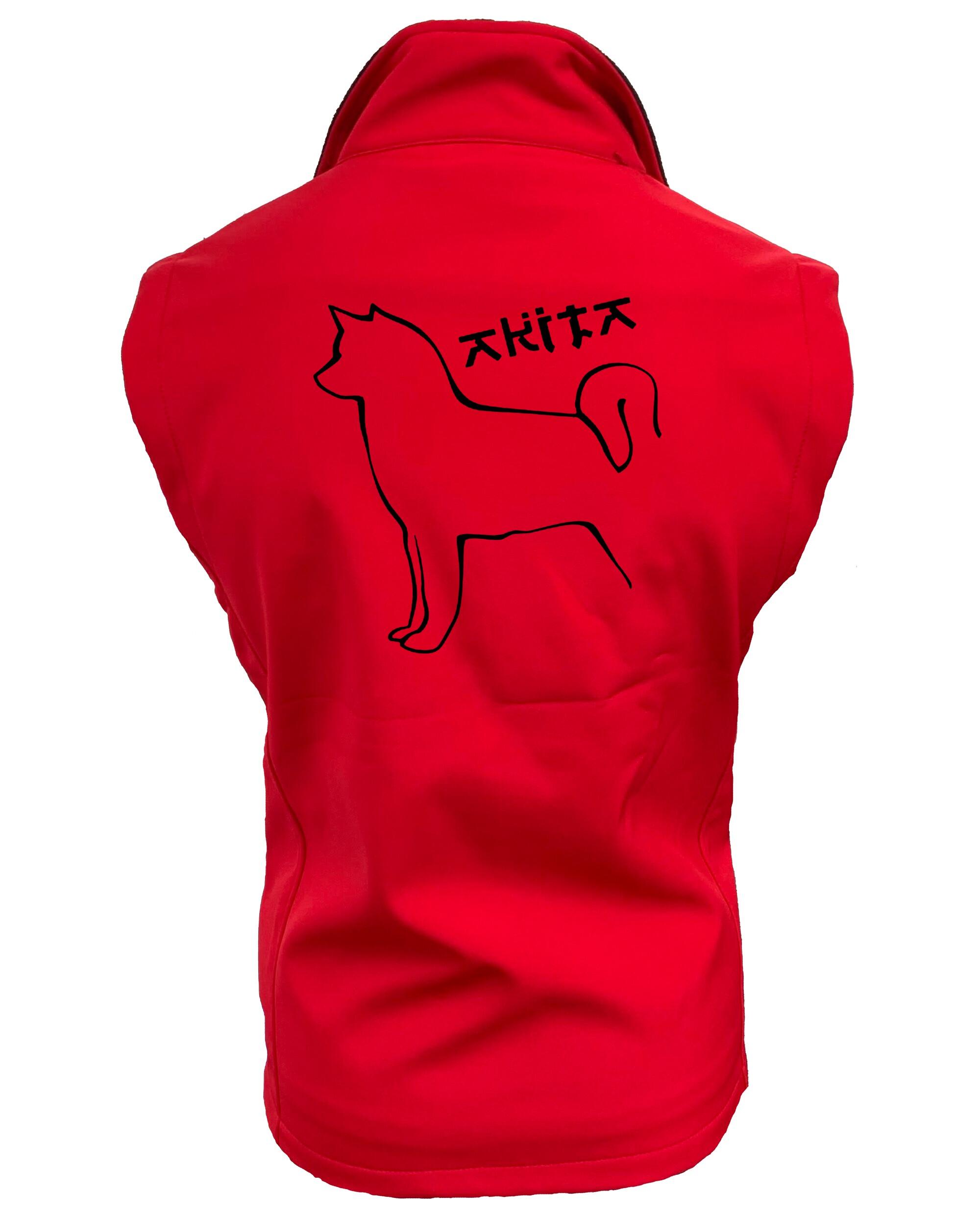 Unisex Akita Softshell Gilet Red (Black)
