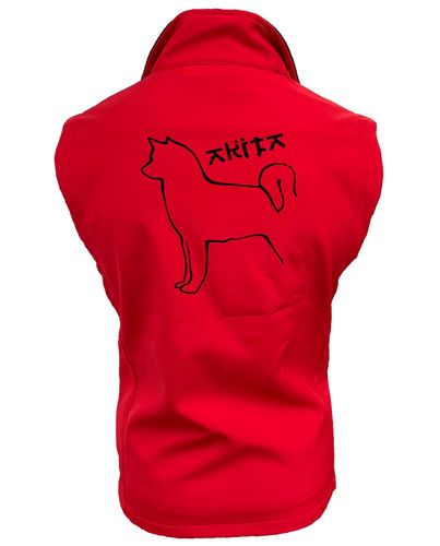 Unisex Akita Softshell Gilet Red (Black)