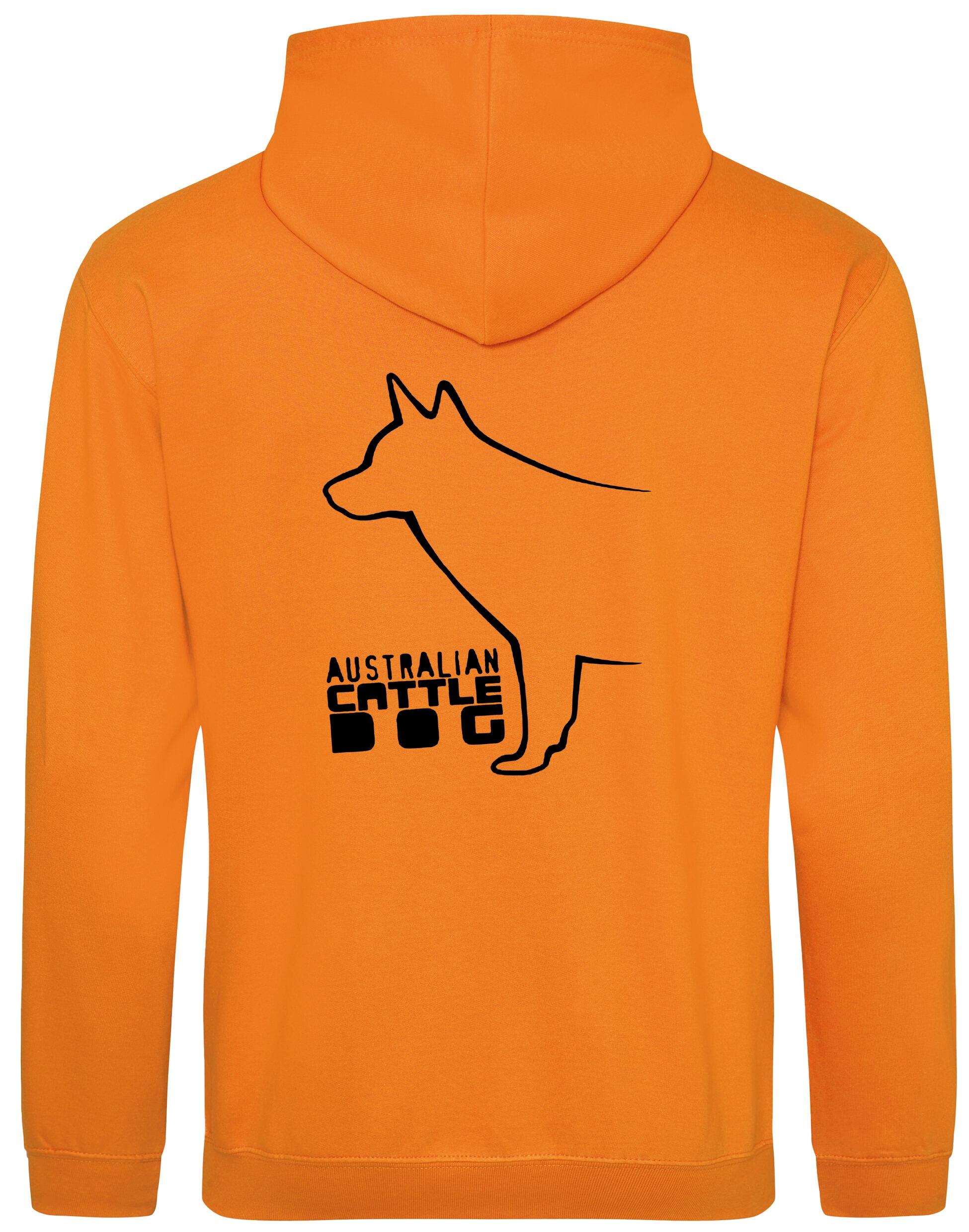 Unisex Australian Cattle Dog Pullover Hoodie Orange Crush (Black)
