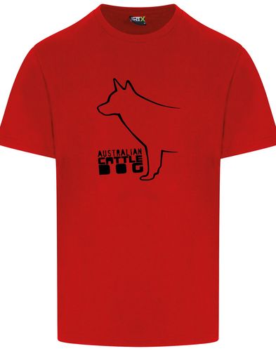 Unisex Australian Cattle Dog Roundneck T-Shirt Red (Black)