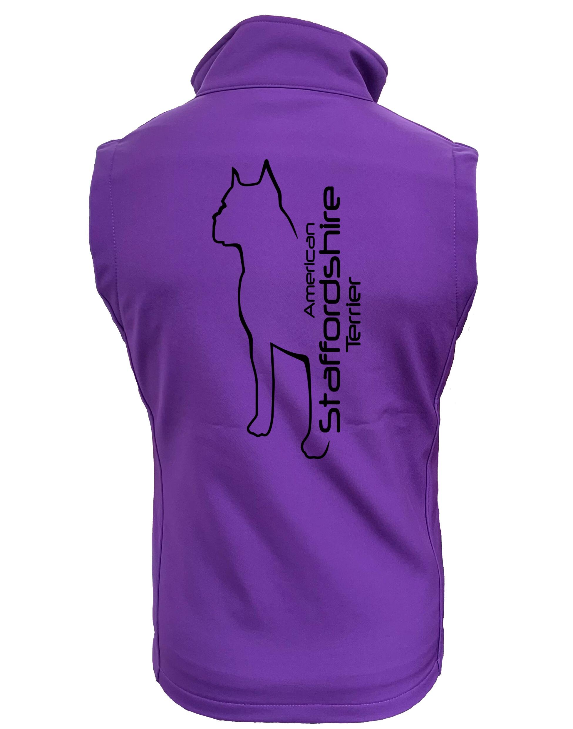Female American Staffordshire Terrier Softshell Jacket Purple (Black)