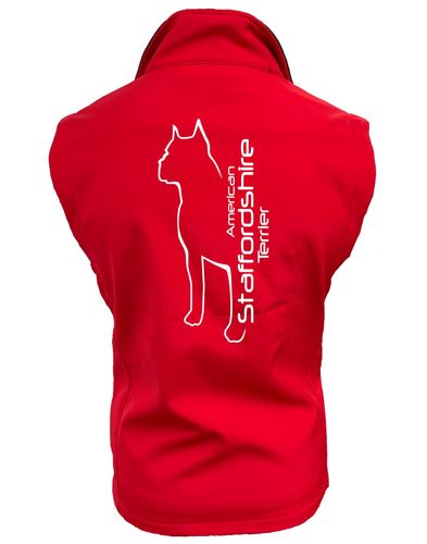 Unisex American Staffordshire Terrier Softshell Jacket Red (White)