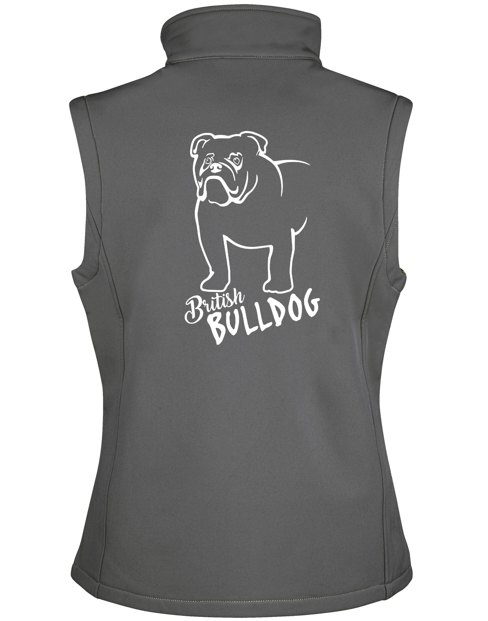 Unisex British Bulldog Softshell Jacket Charcoal (White)