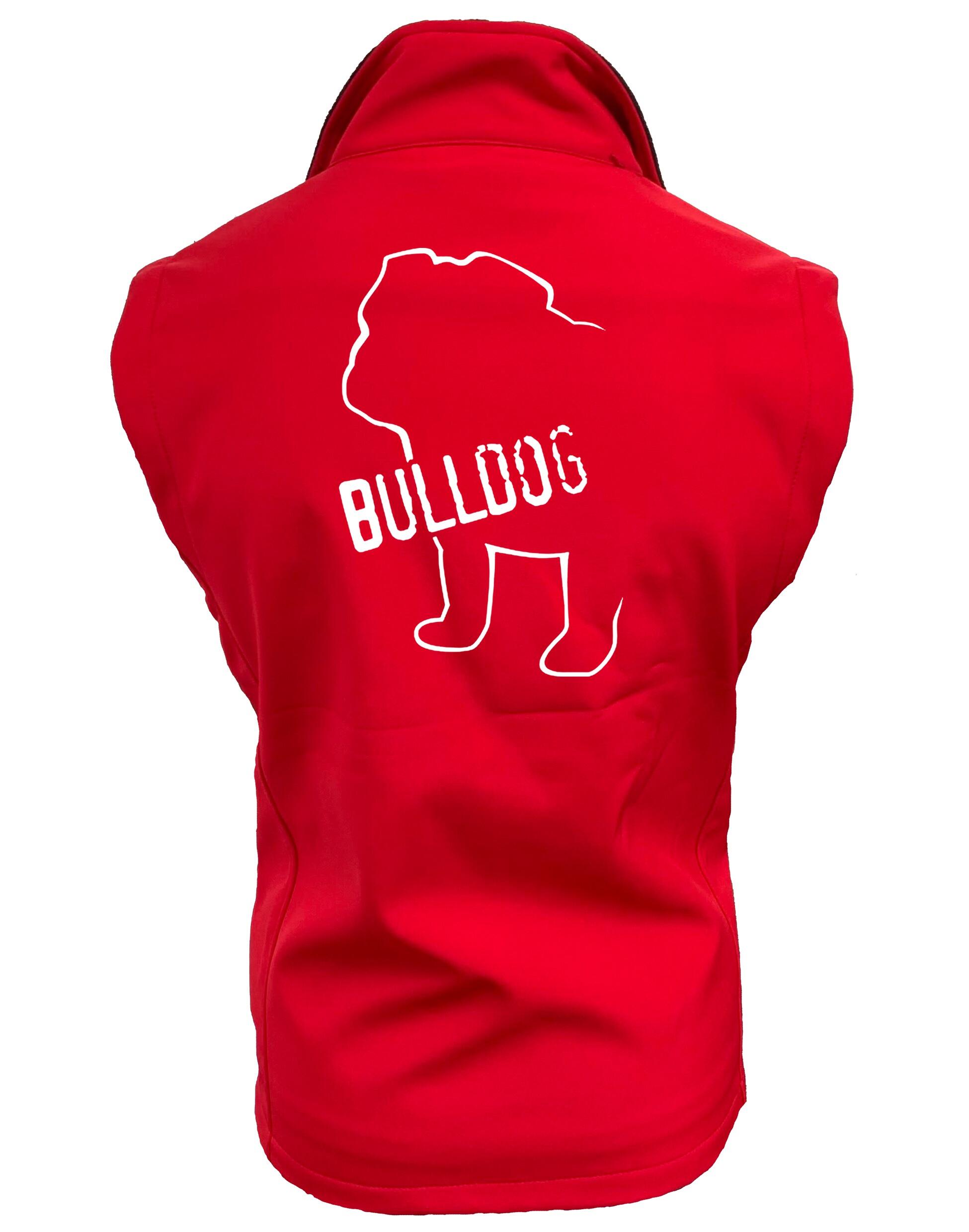 Female Bulldog (Body Design) Softshell Gilet Red (White)