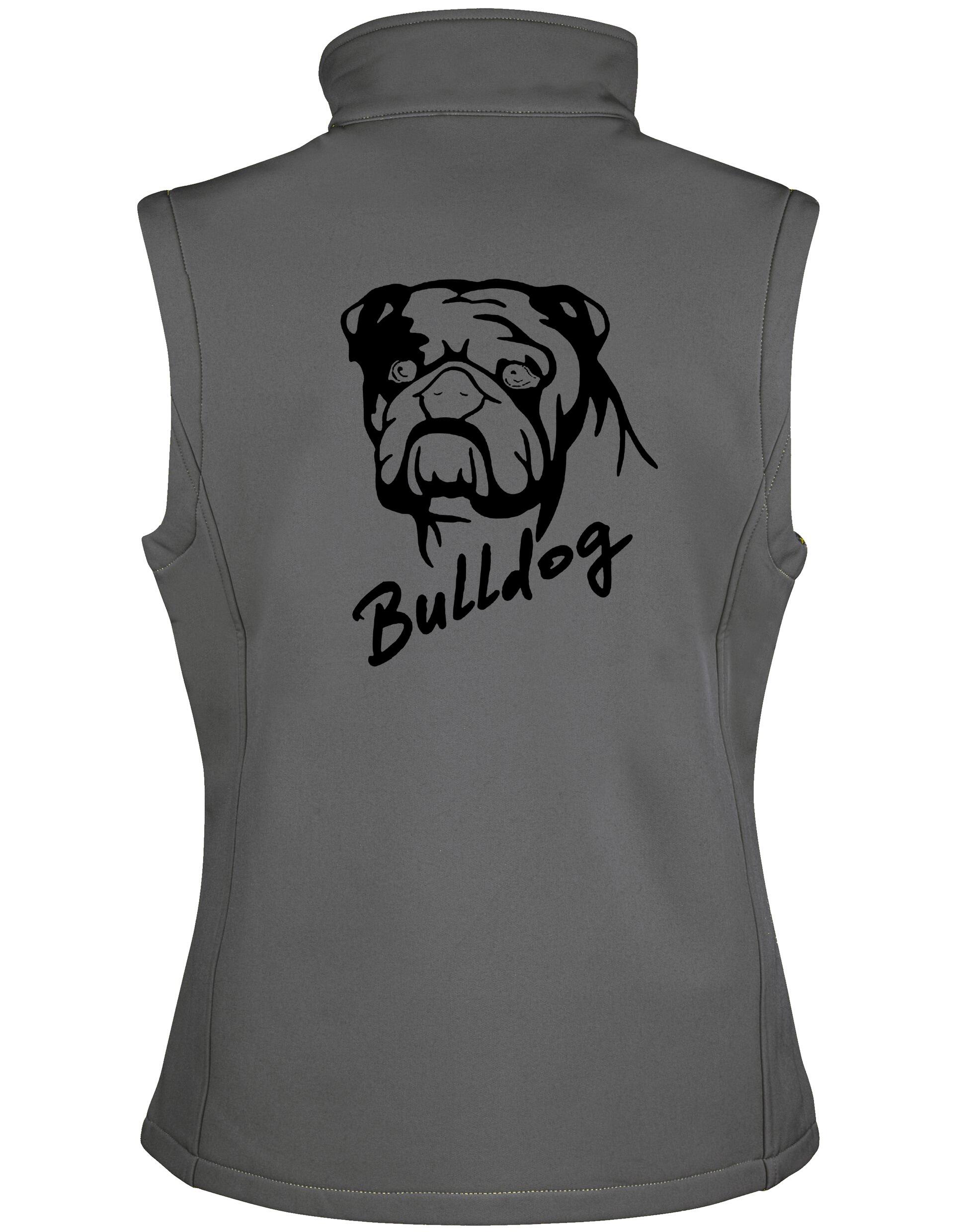 Female Bulldog (Head Design) Softshell Jacket Charcoal (Black)