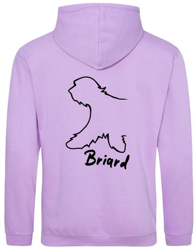 Unisex Briard Pullover Hoodie Lavender (Black)