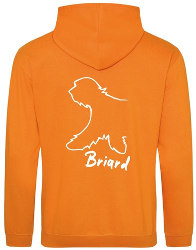 Unisex Briard Pullover Hoodie Orange Crush (White)