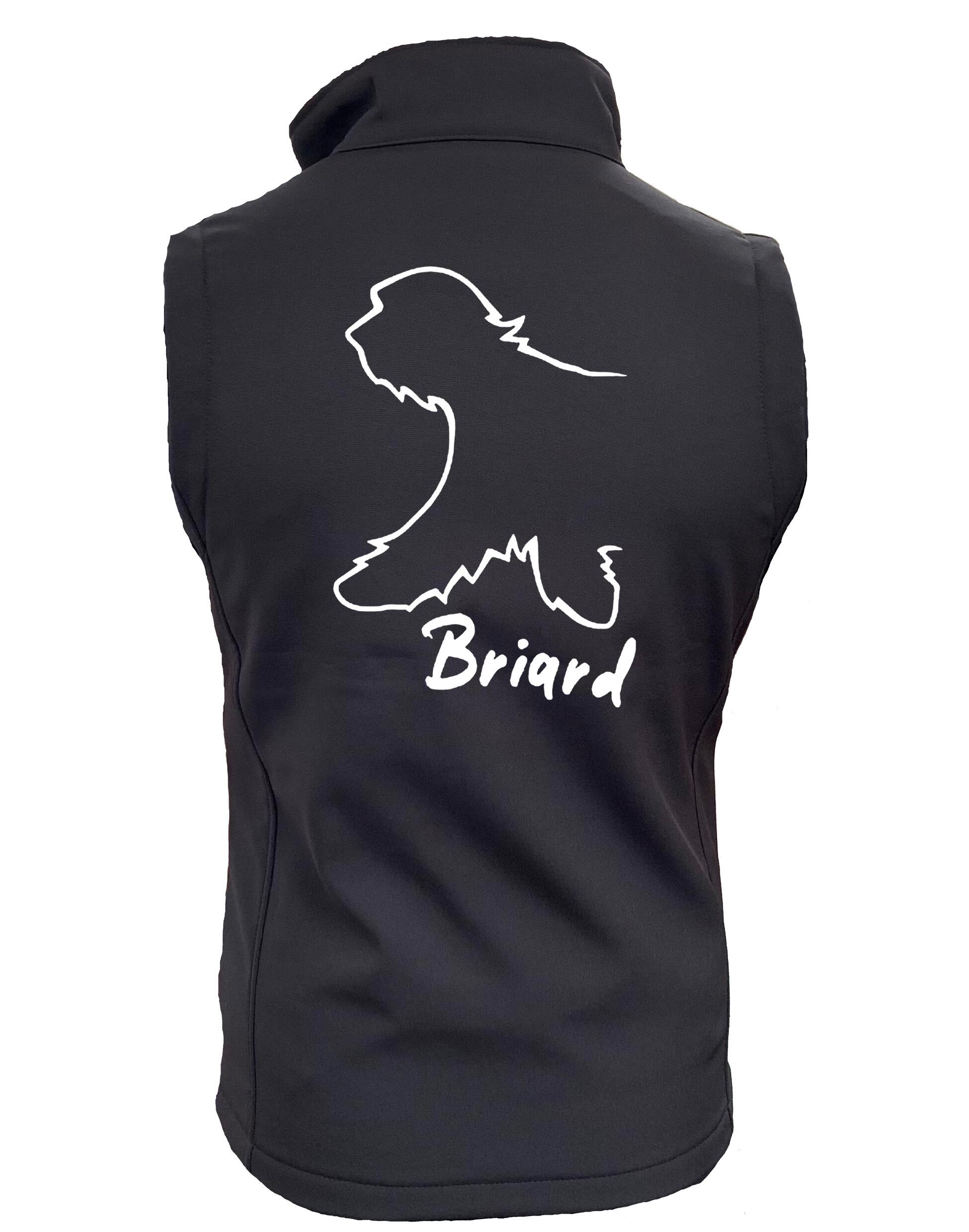 Female Briard Softshell Gilet Black (White)