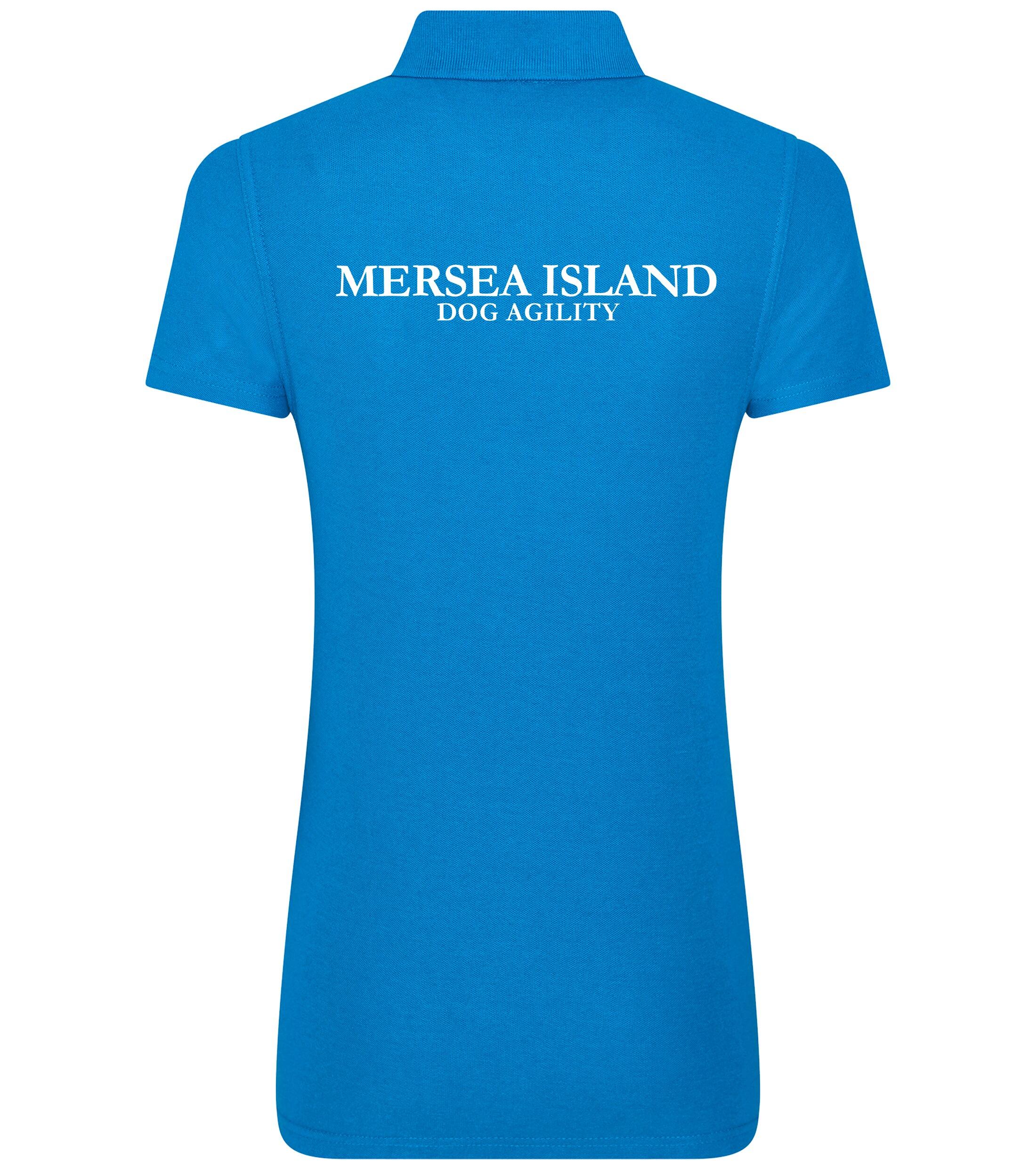 Mersea Island Dog Agility Female Cotton Polo Sapphire Blue