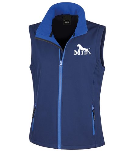 Mersea Island Dog Agility Female Softshell Gilet Navy Royal