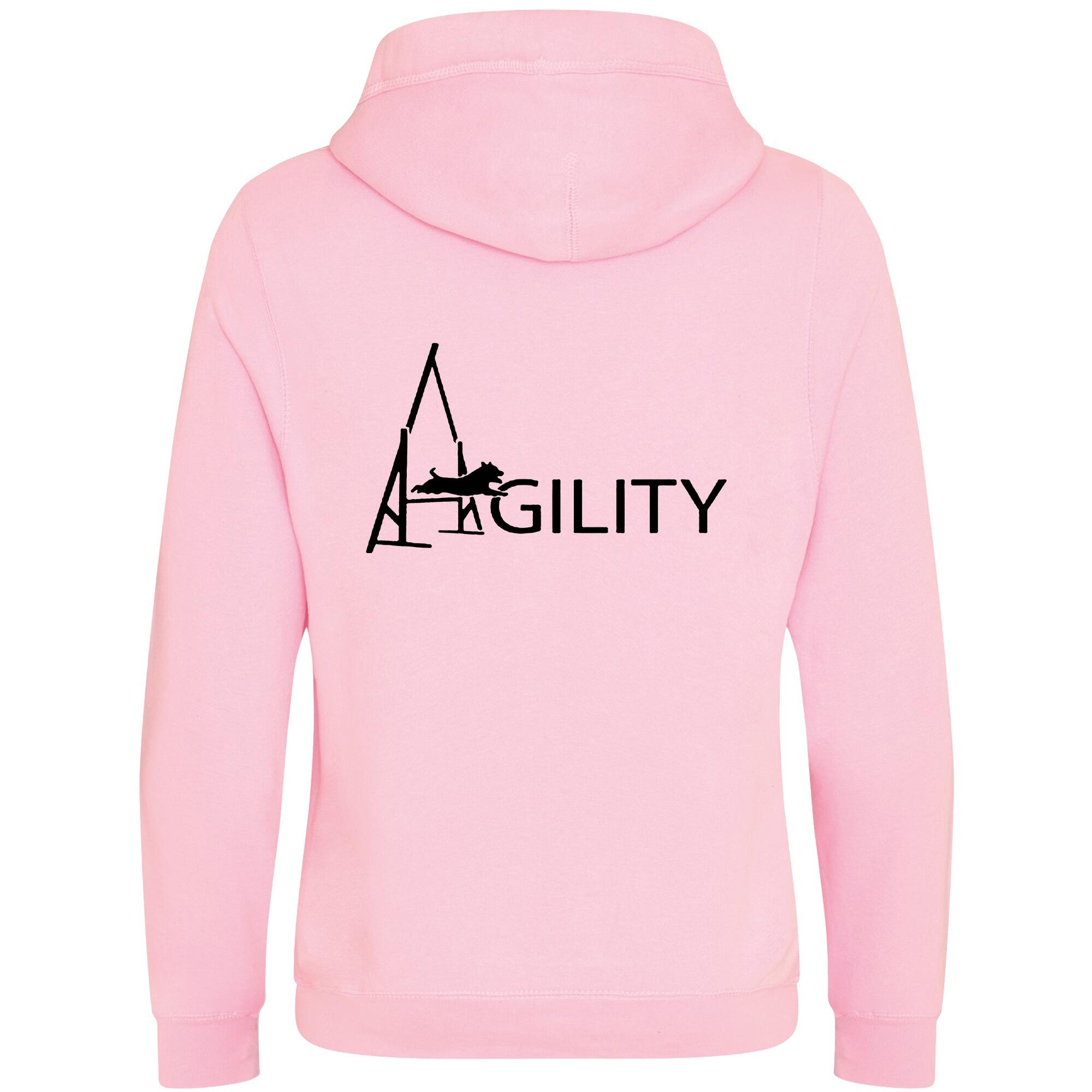 Baby Pink Cross Neck Hoodies with "Agility A Frame" Black Print - Agility Lifestyle Collection