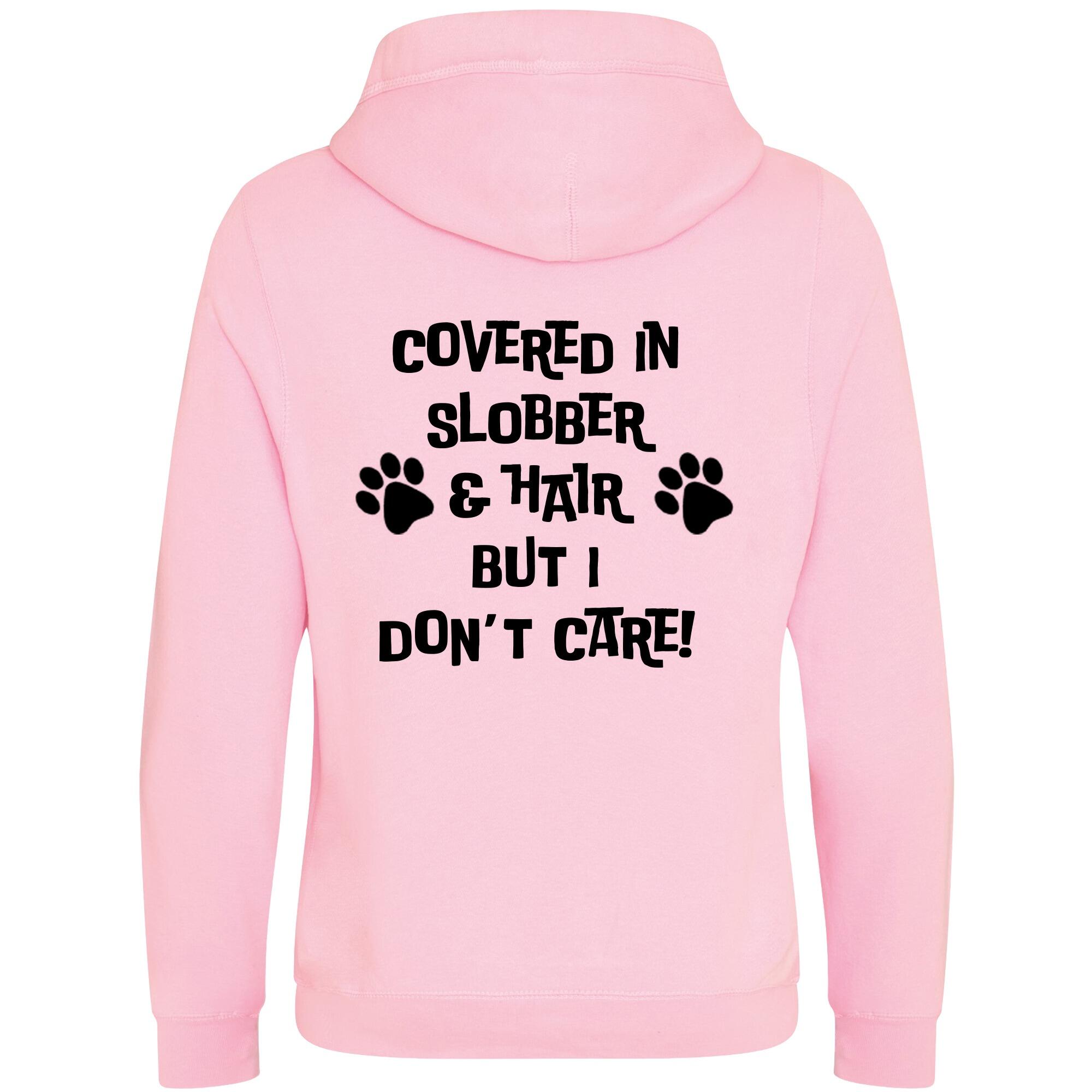 Baby Pink Cross Neck Hoodies with "Covered In Slobber" Black Print - Agility Lifestyle Collection