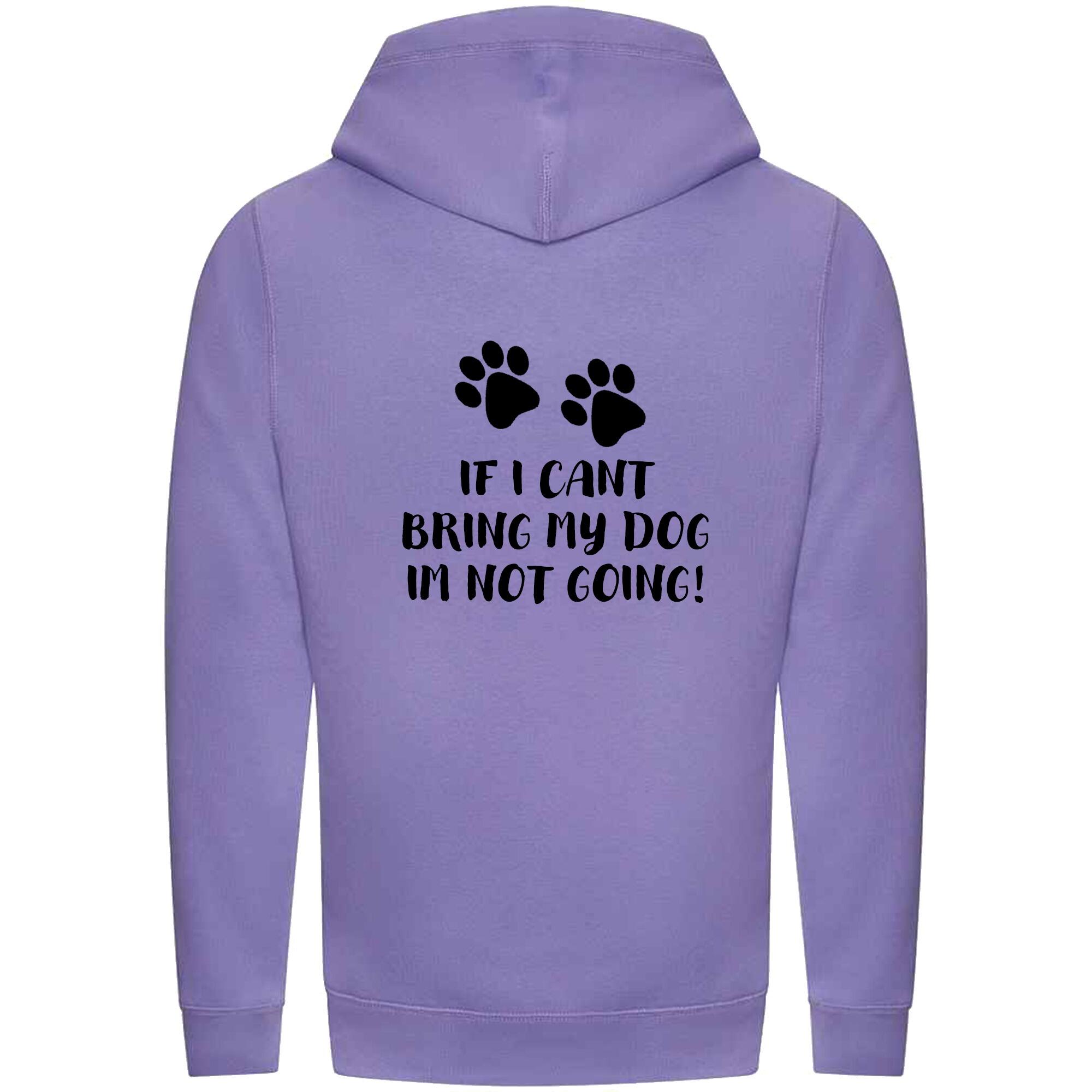 Digital Lavender Cross Neck Hoodies with "If I Can't Bring My Dog" Black Print - Agility Lifestyle Collection