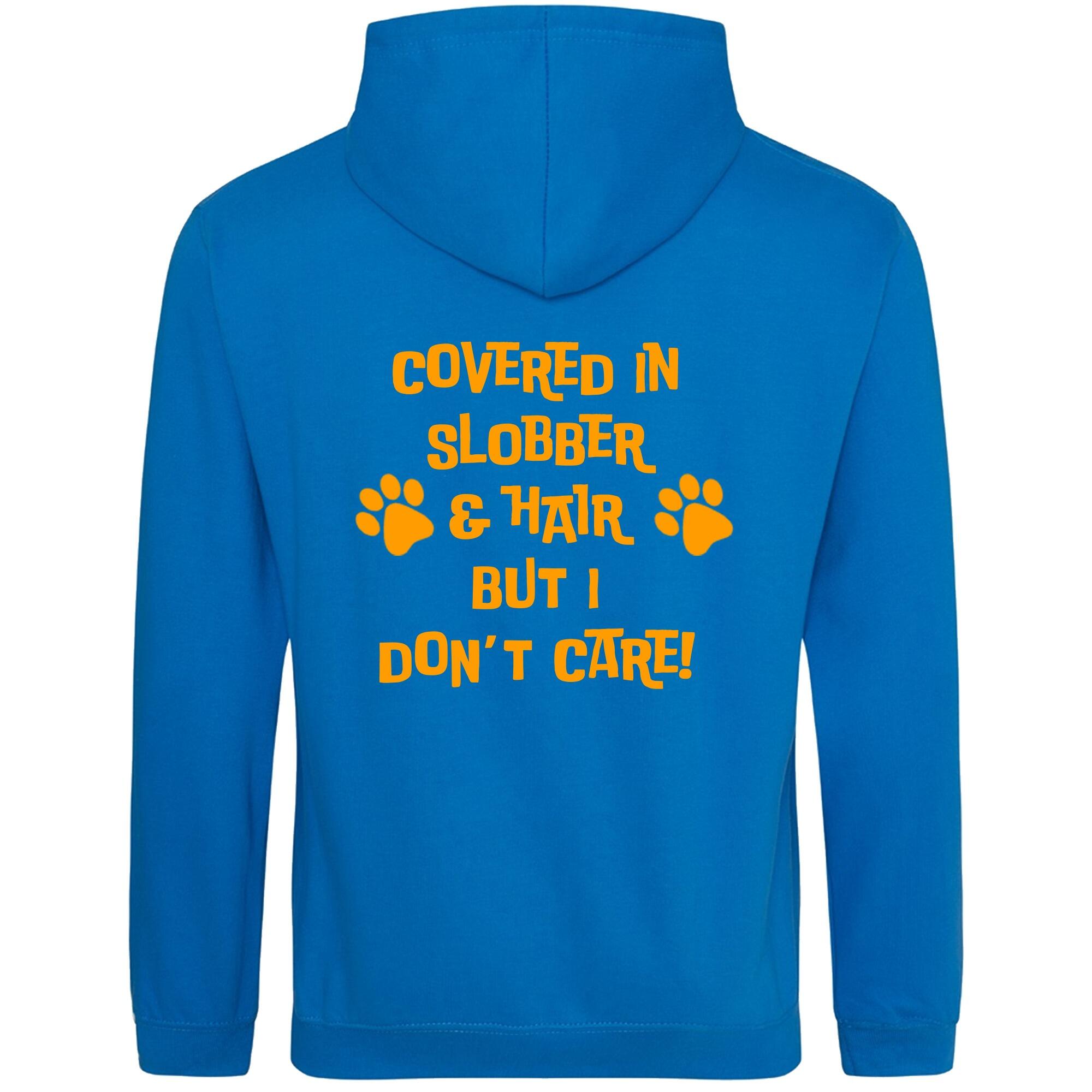Sapphire Blue Pullover Hoodies with "Covered in Slobber" Orange Print - Agility Lifestyle Collection