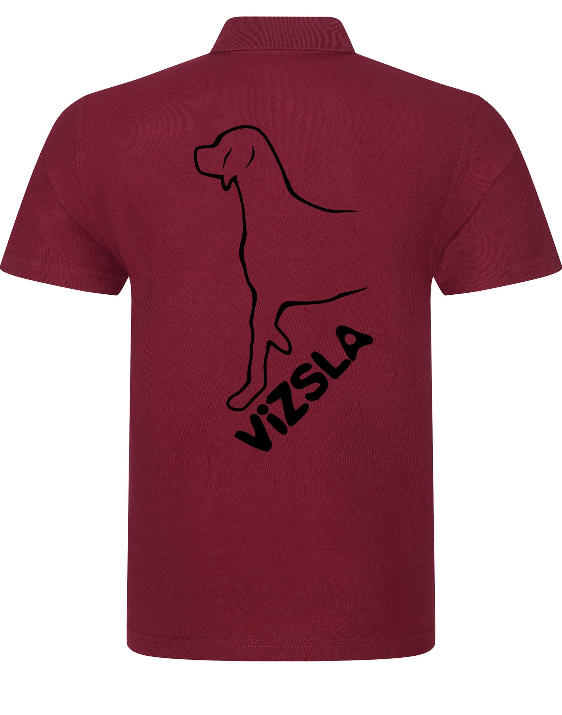 Unisex Cotton Polo with Vizsla Dog Breed Design