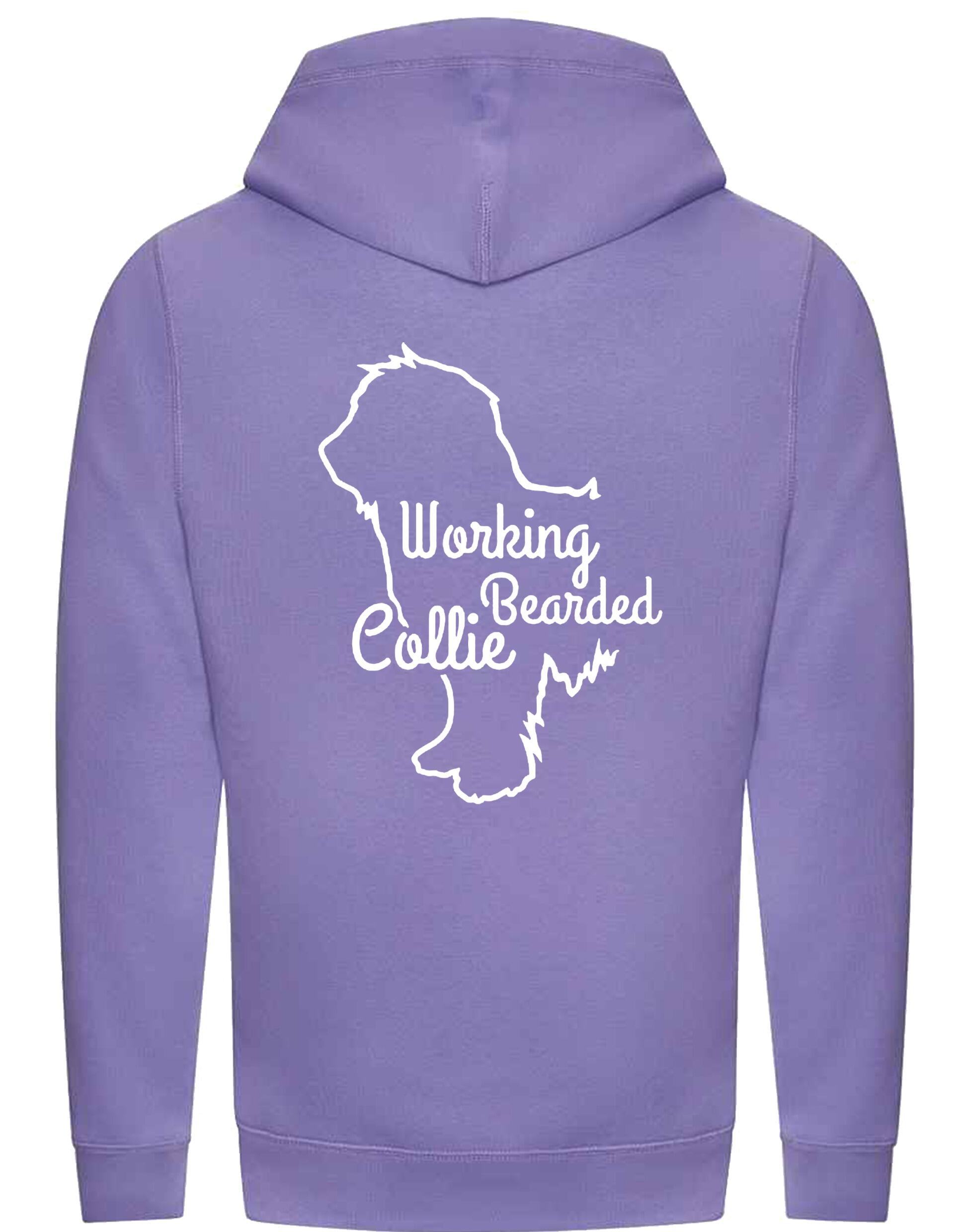 Unisex Crossneck Pullover Hoodie with Working Bearded Collie Dog Breed Design