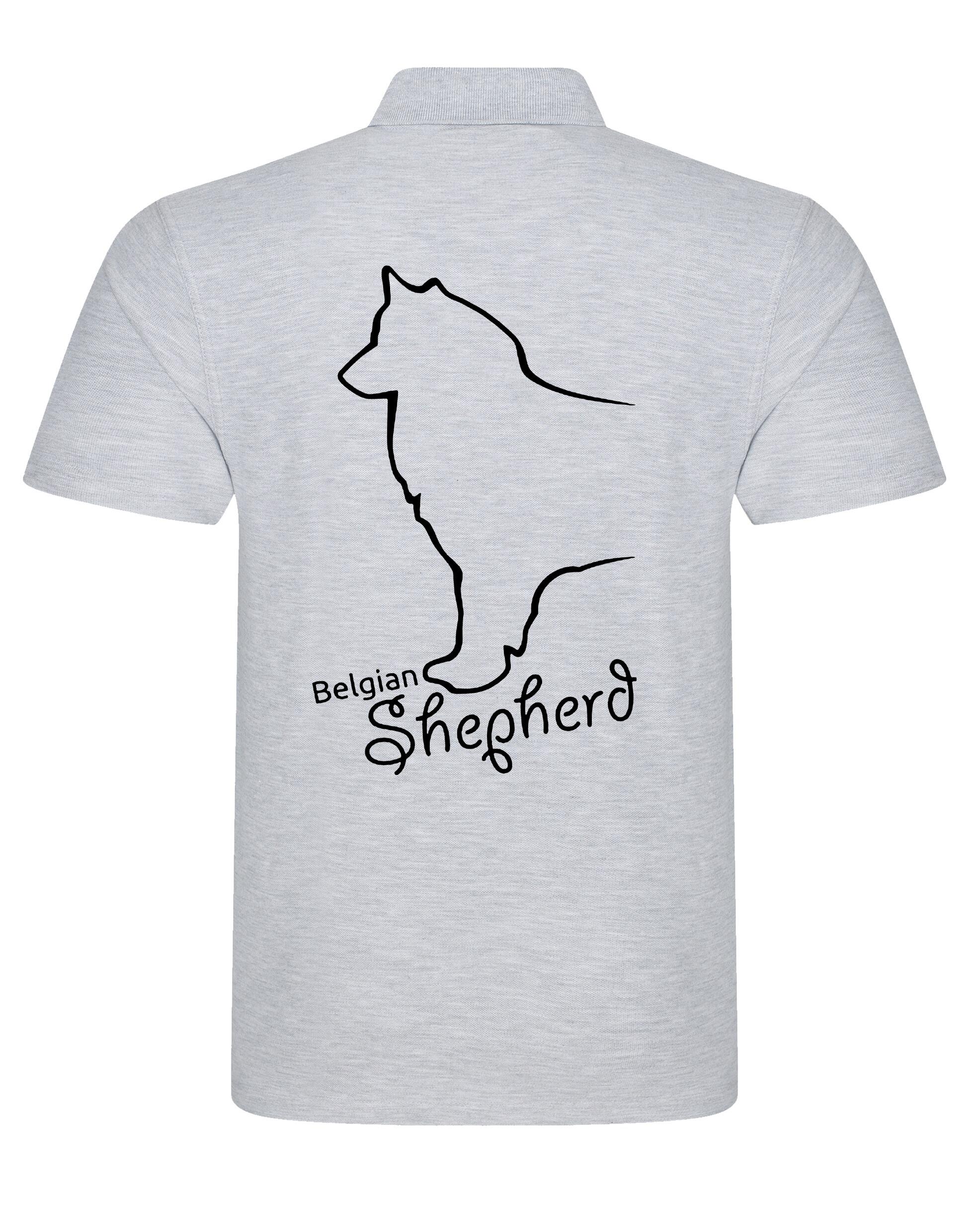 Unisex Cotton Polo with Belgian Shepherd Dog Breed Design – Comfort for Every Belgian Shepherd Enthusiast