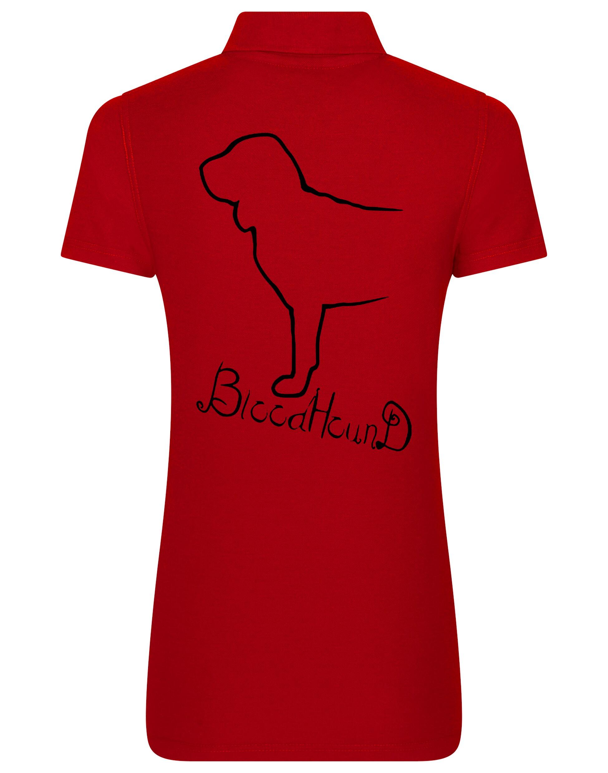 Women’s Cotton Polo with Bloodhound Dog Breed Design – A Must-Have for Bloodhound Enthusiasts