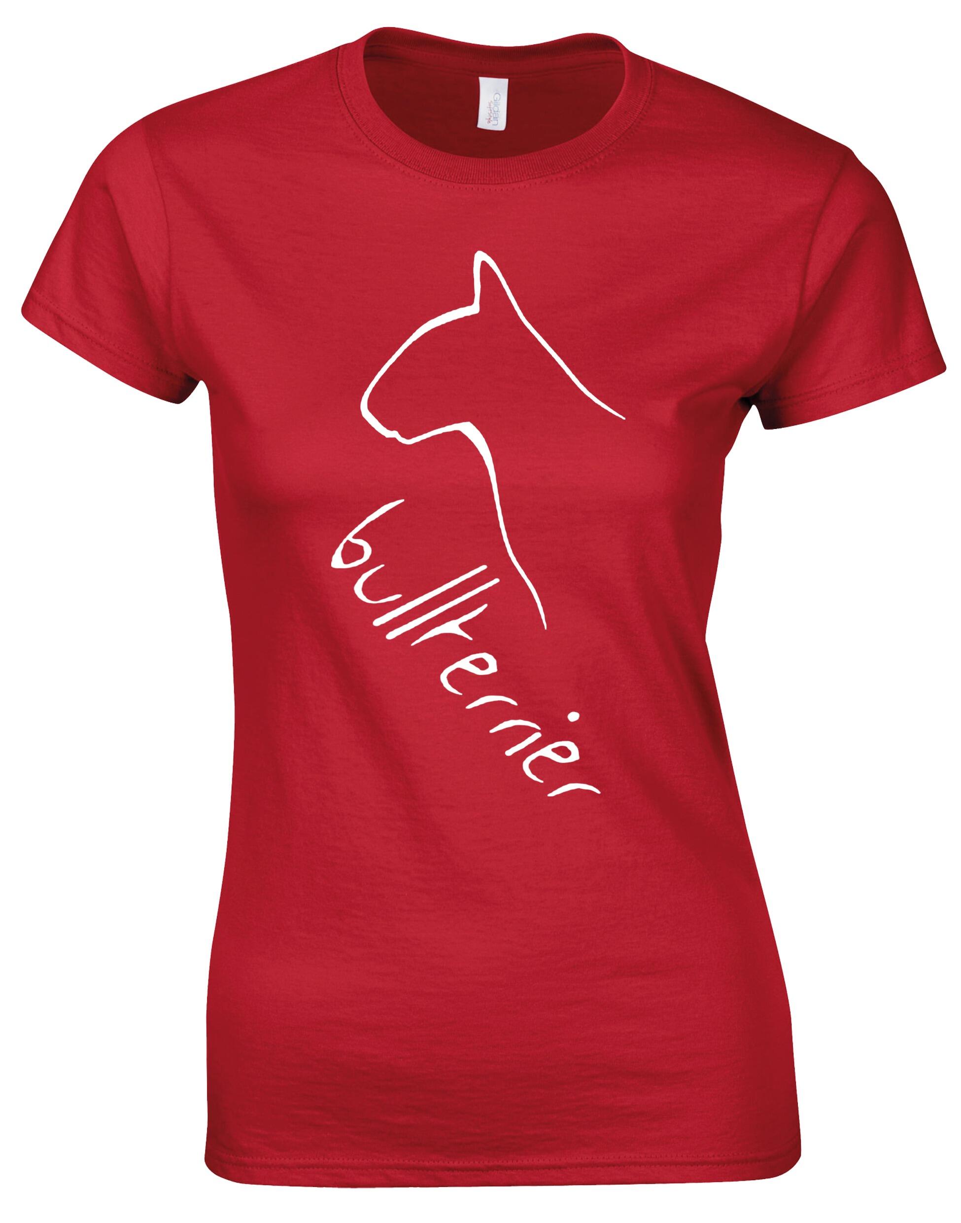 Female Roundneck T-shirt with Bullterrier Dog Breed Design – Style for Every Dog Lover