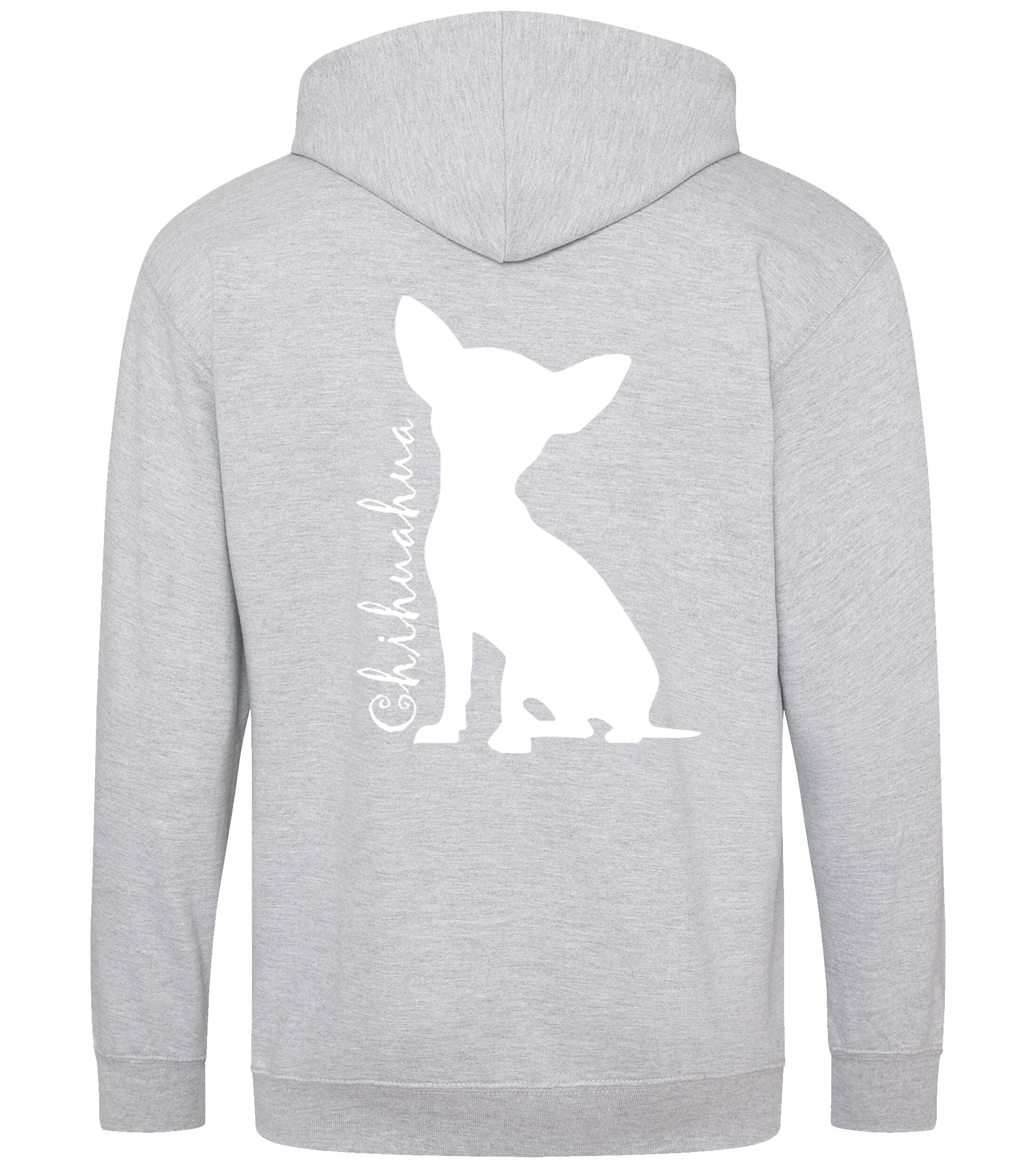 Chihuahua Silhouette Zipped Hoodie – Comfort, Style, and Chihuahua Pride