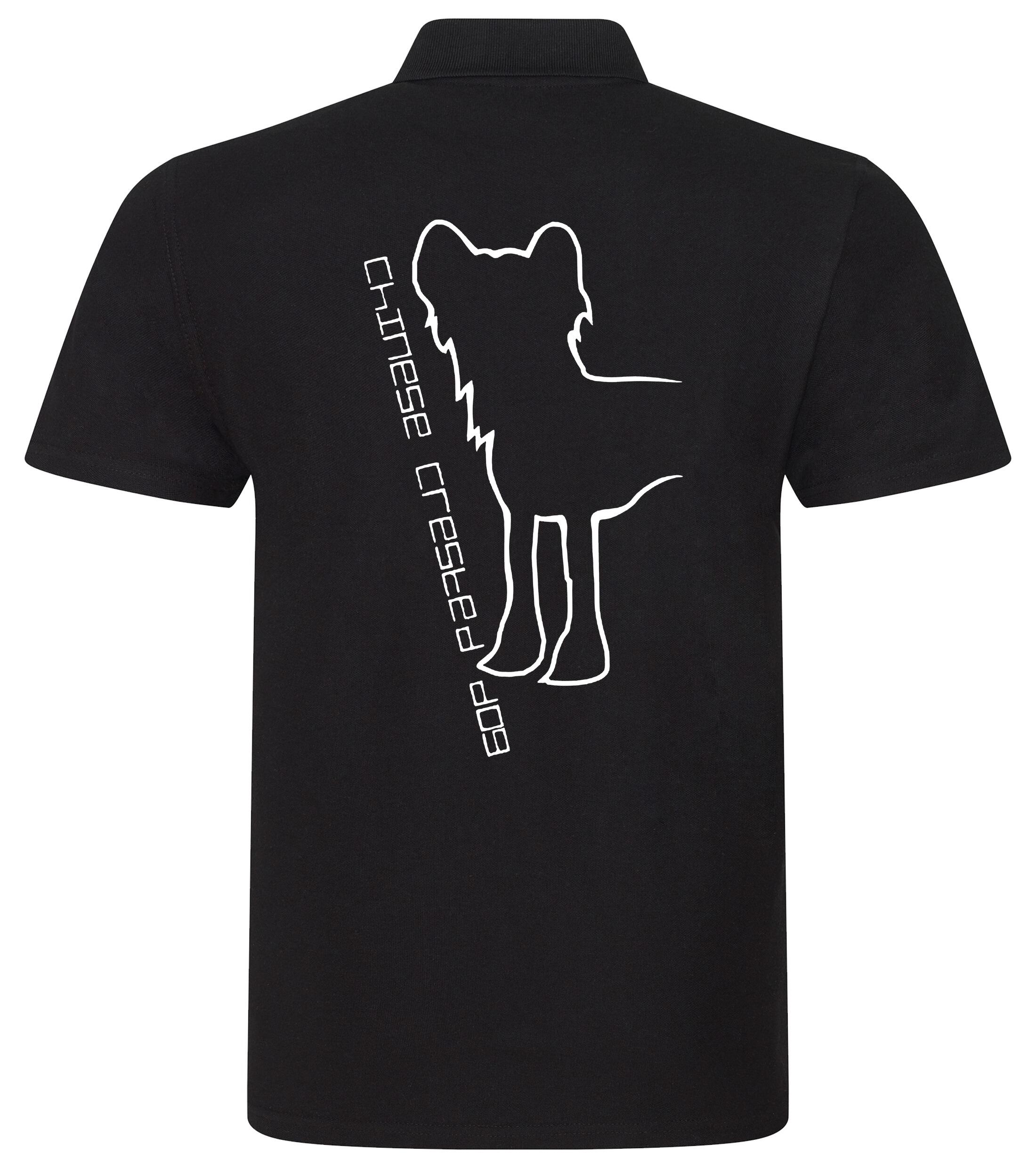 Unisex Cotton Polo with Chinese Crested Dog Breed Design – Style for Every Chinese Crested Enthusiast