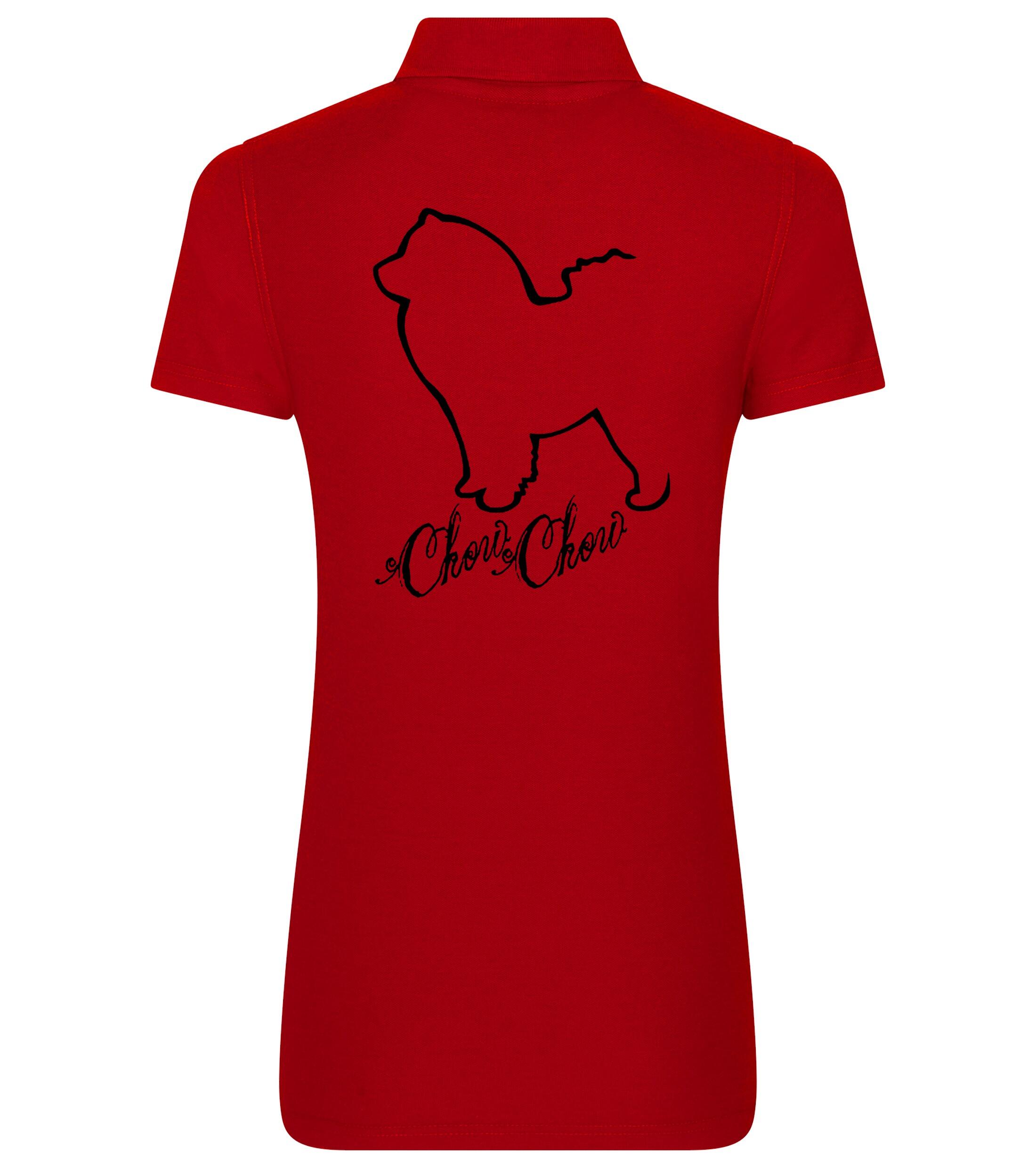Women’s Cotton Polo with Chow Chow Dog Breed Design – Stylish Comfort for Every Chow Chow Enthusiast