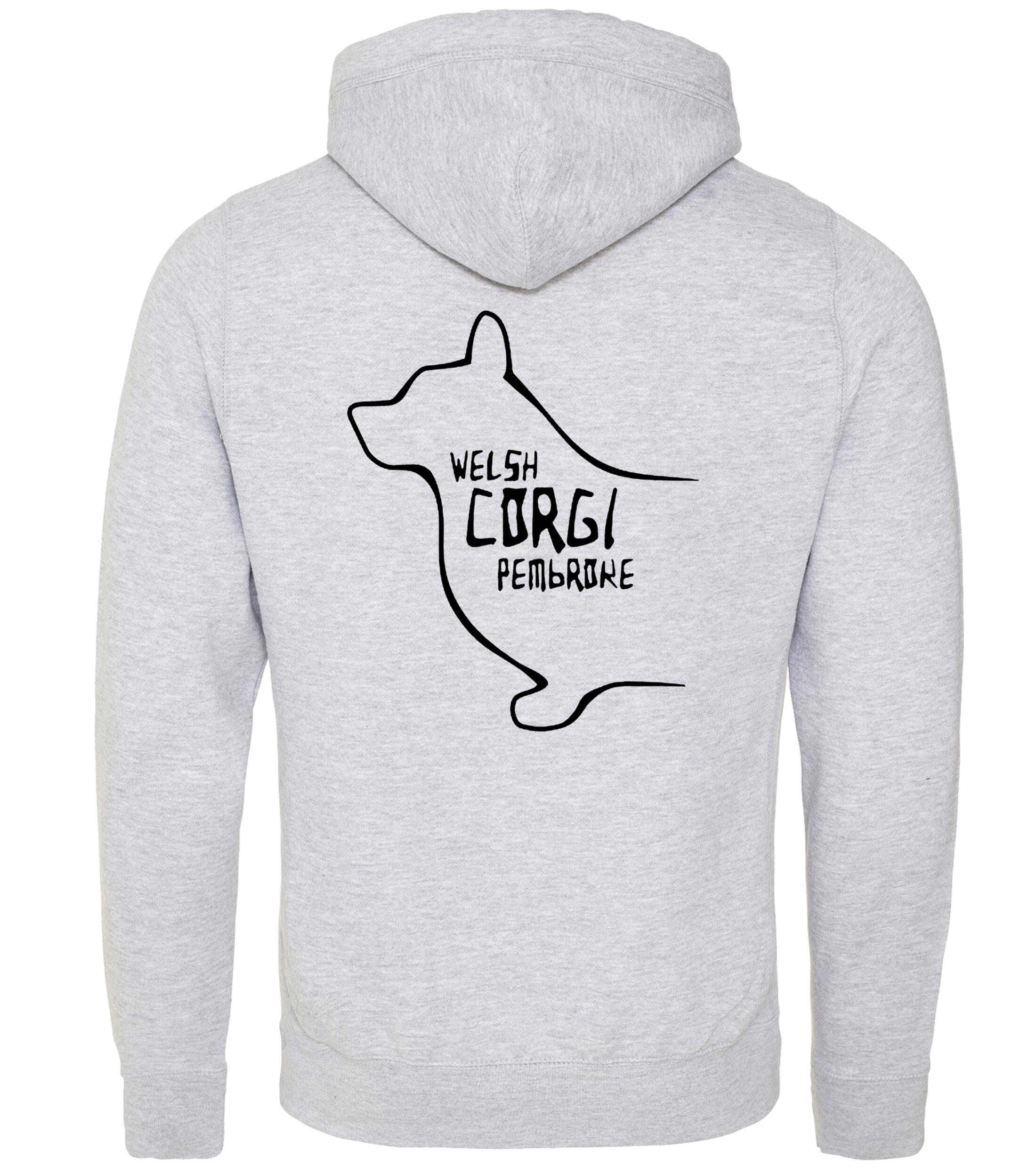 Unisex Crossneck Pullover Hoodie with Corgi Pembroke (Welsh) Dog Breed Design