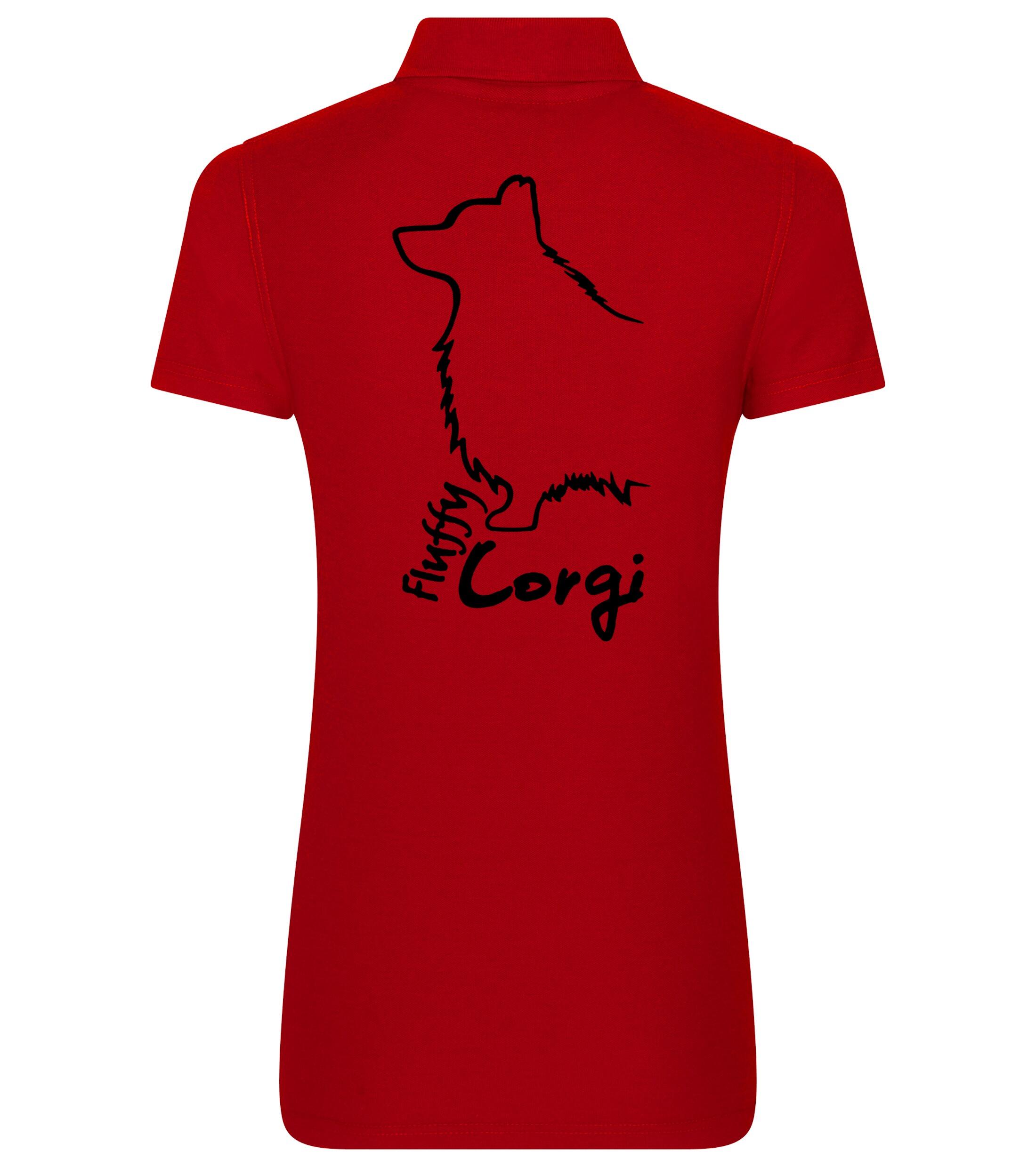 Women’s Cotton Polo with Corgi Fluffy Dog Breed Design – Chic Comfort for Corgi Fluffy Fans