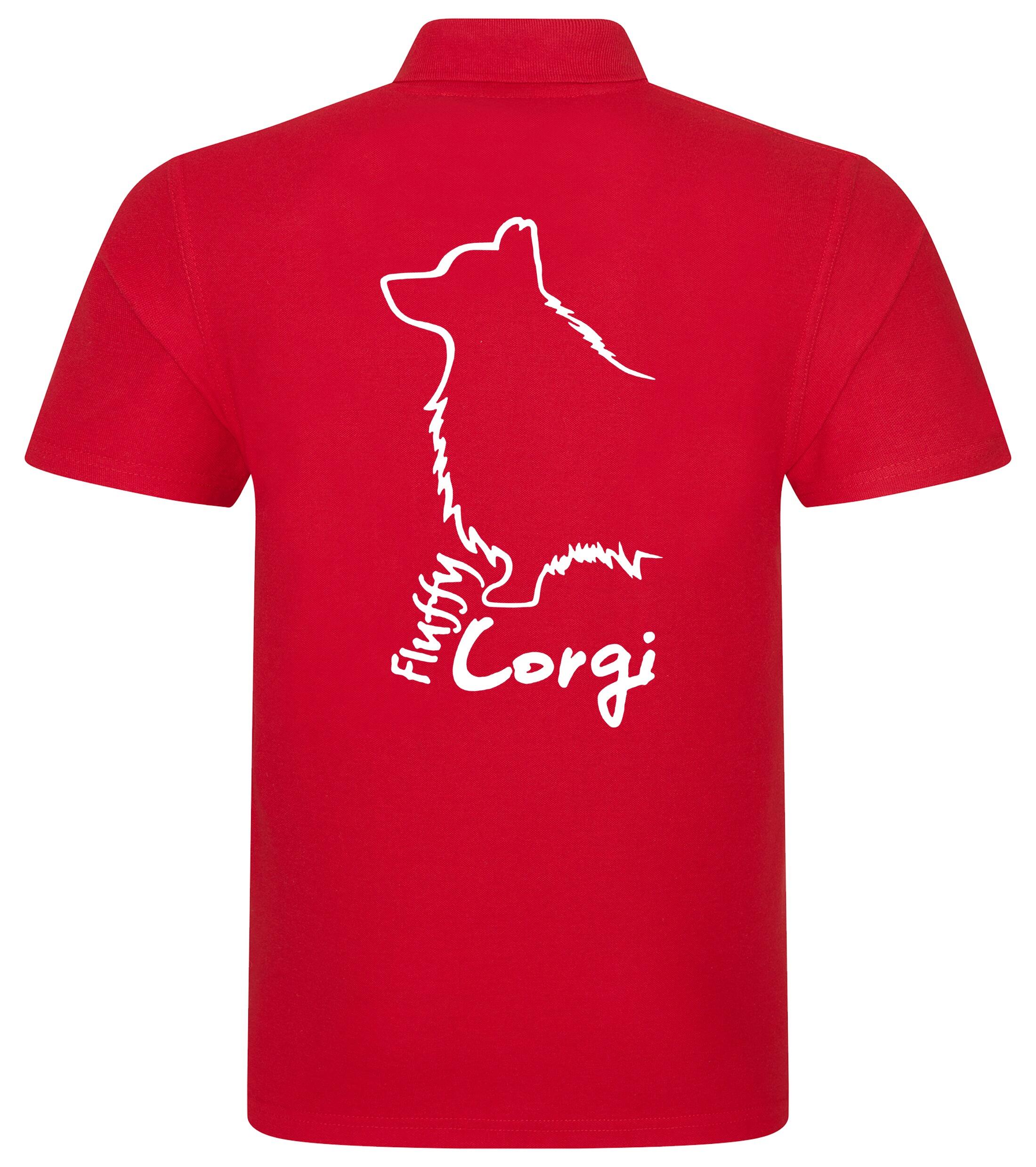 Unisex Cotton Polo with Corgi Fluffy Dog Breed Design – Timeless Style for Corgi Lovers