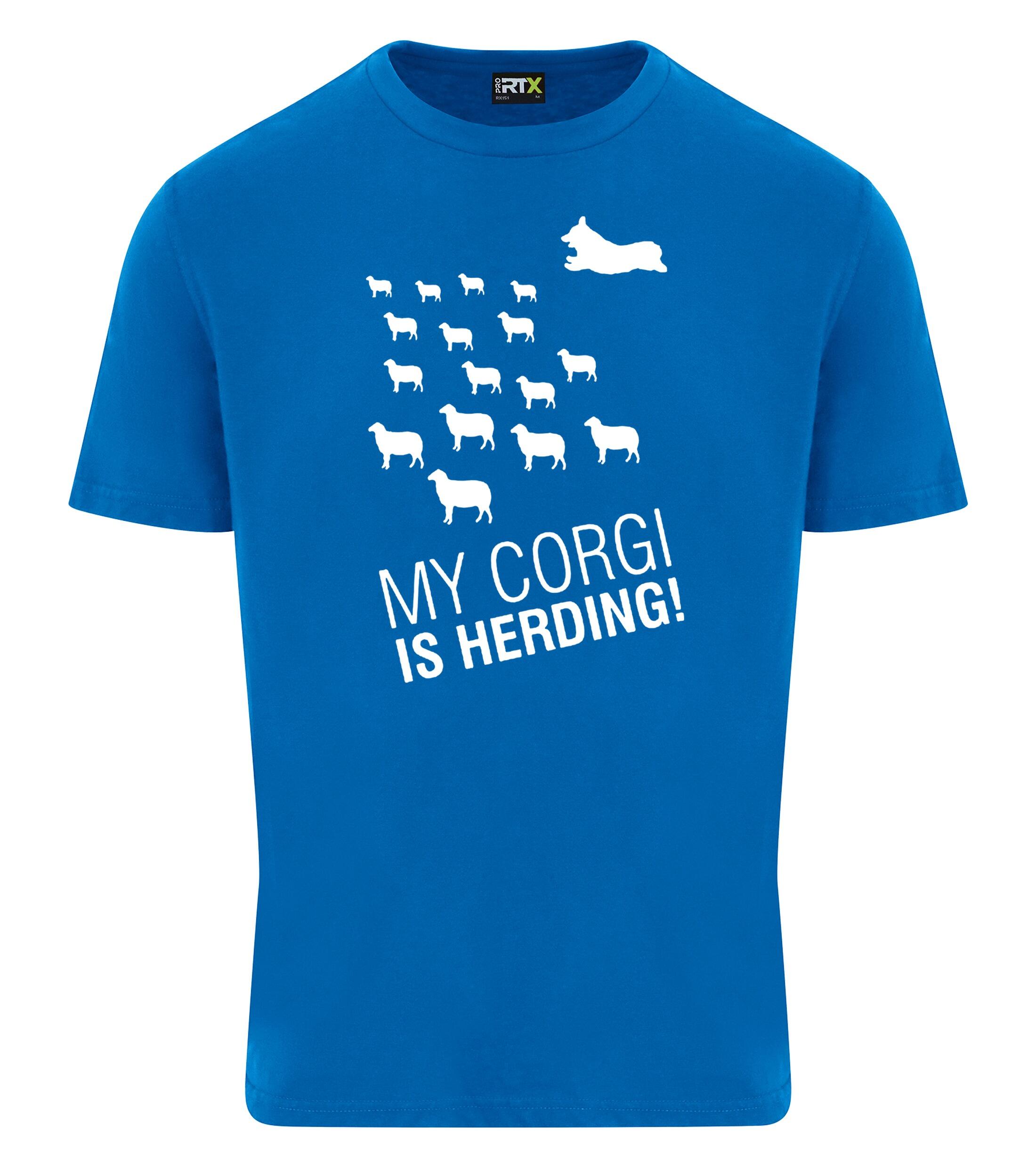 Unisex Roundneck T-shirt with Corgi Herding Dog Breed Design – Casual Style for Corgi Herding Fans
