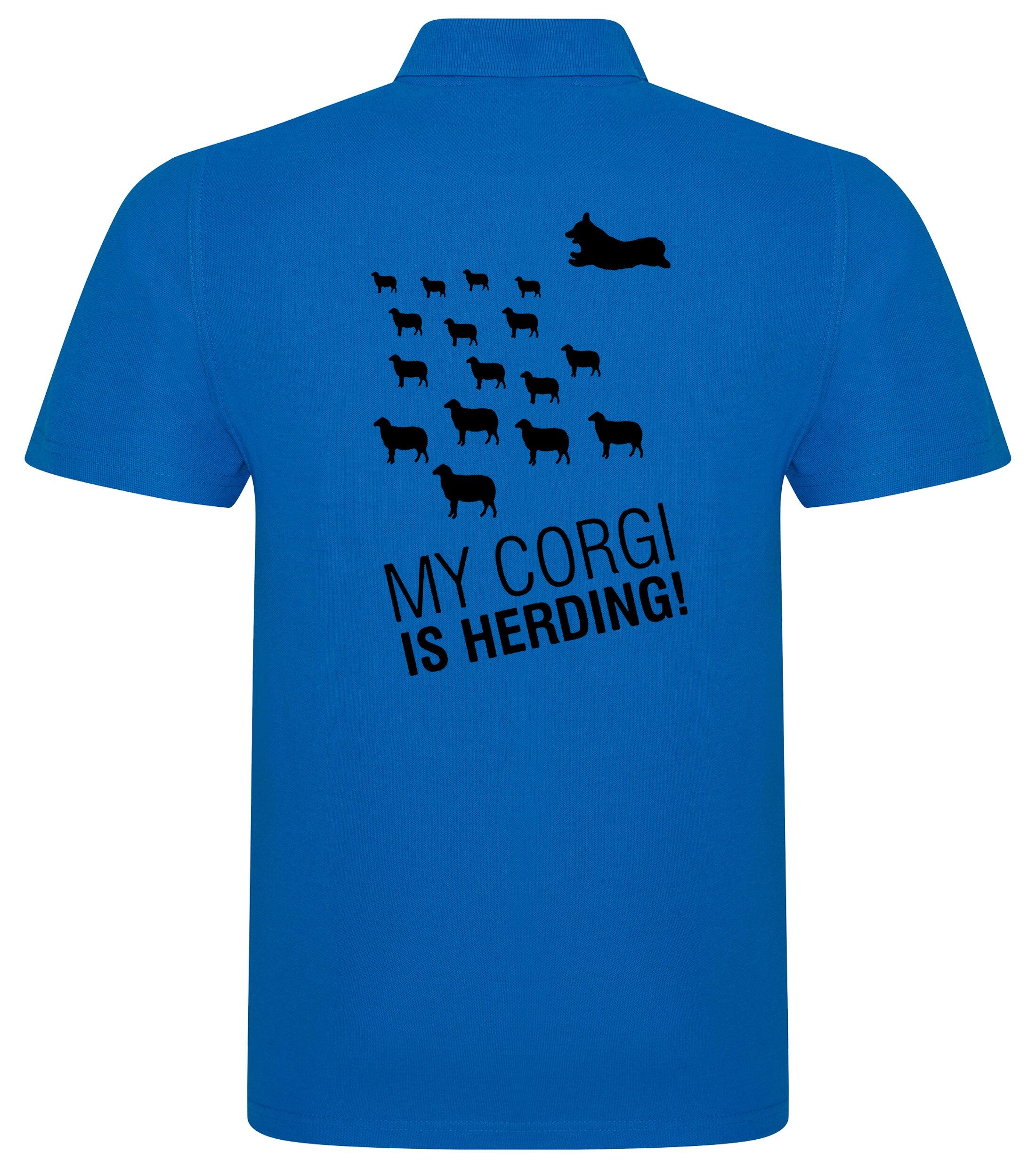Unisex Cotton Polo with Corgi Herding Dog Breed Design – Style for Every Corgi Herding Enthusiast
