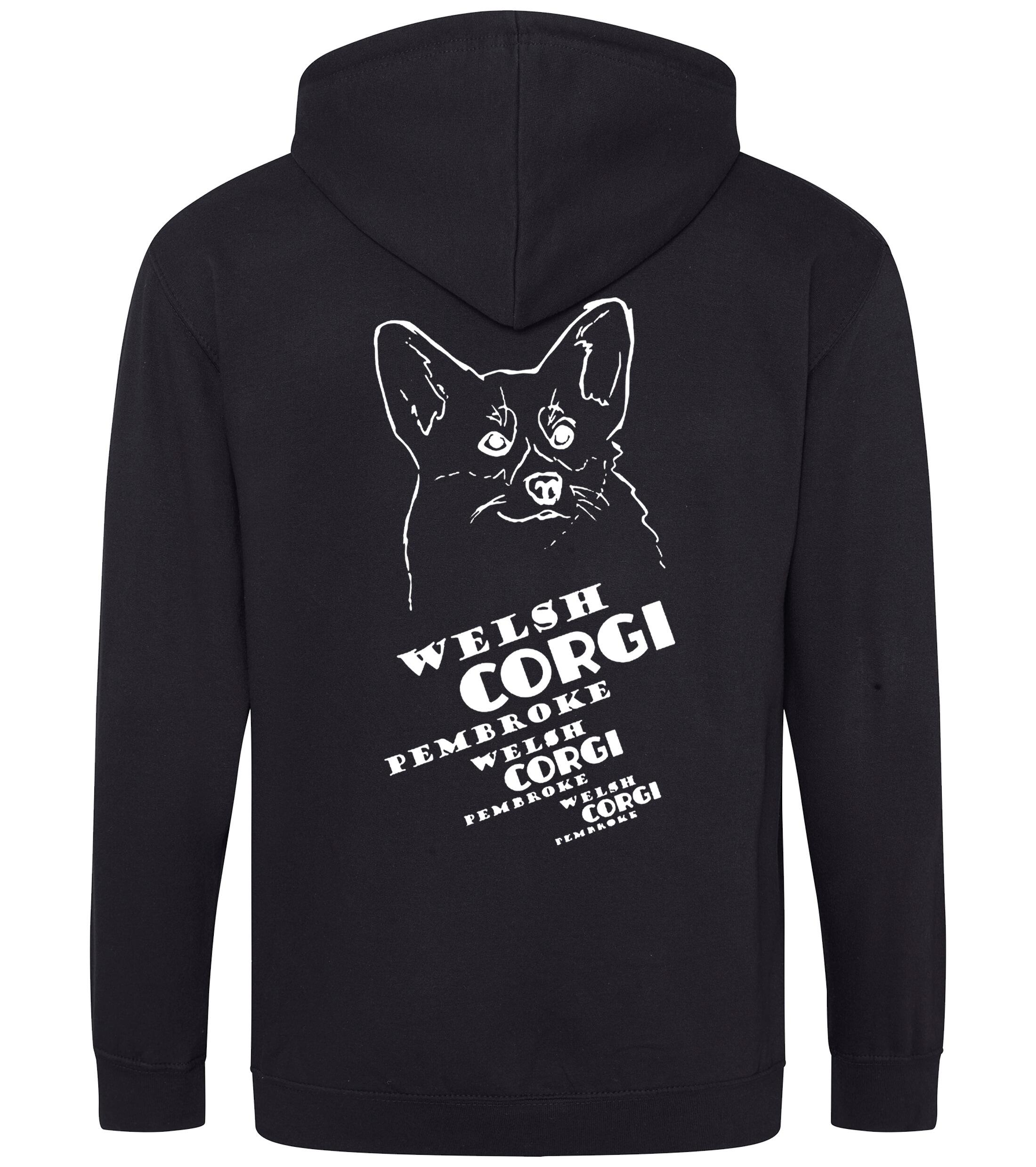 Corgi Pembroke (Face) Dog Breed Design Zipped Hoodie – Comfort, Style, and Corgi Pride
