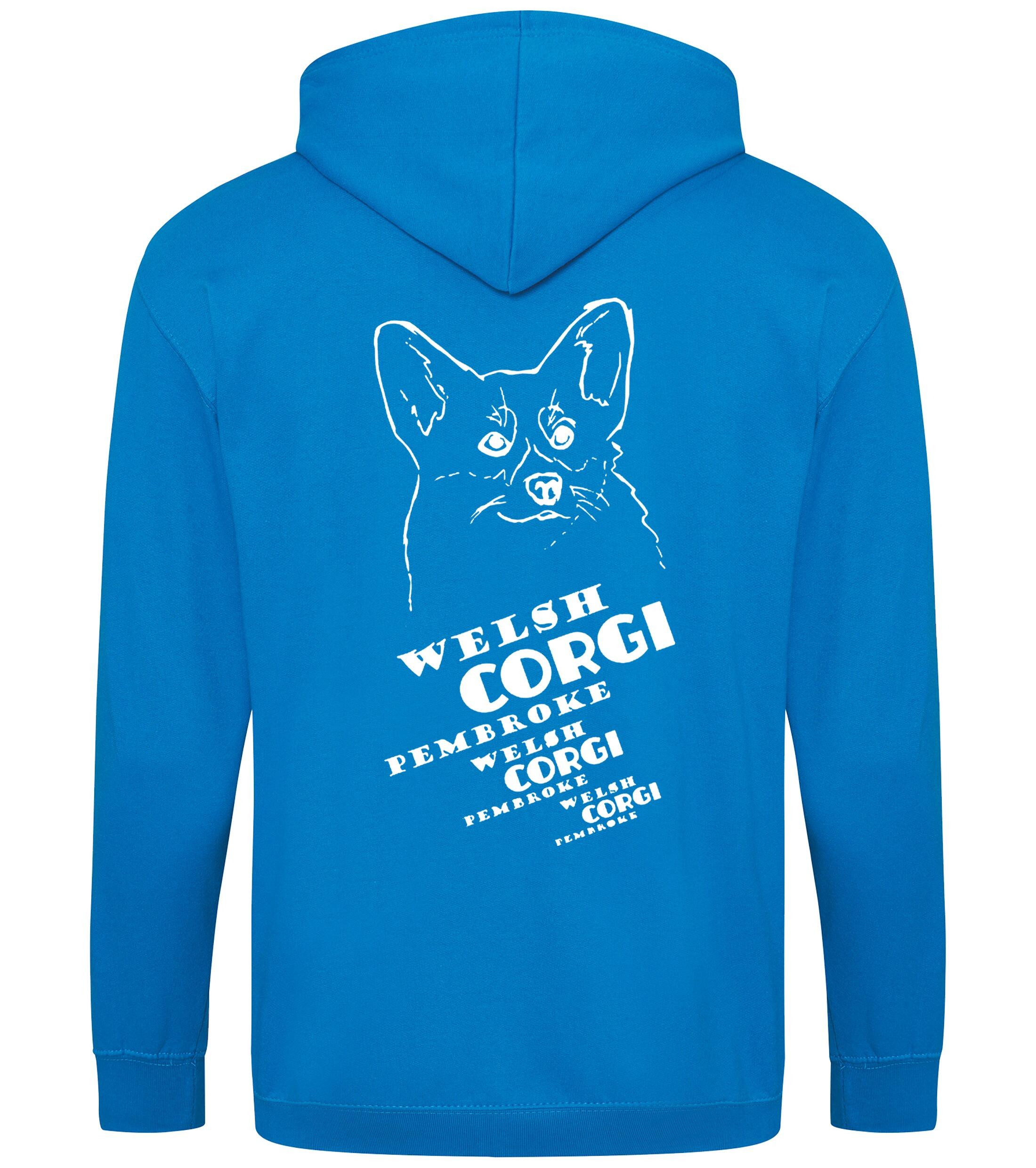 Corgi Pembroke (Face) Dog Breed Design Zipped Hoodie – Comfort, Style, and Corgi Pride