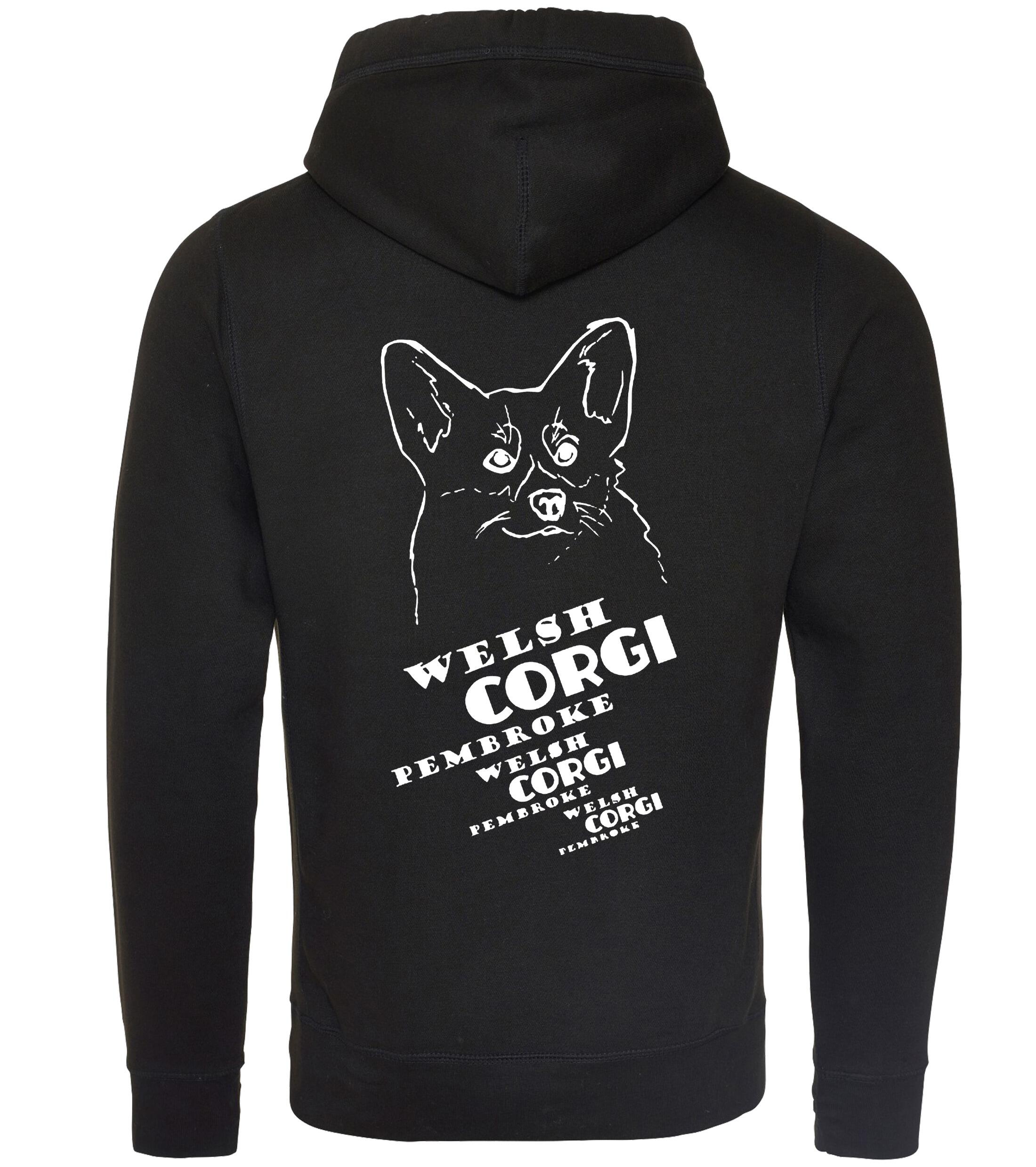 Unisex Crossneck Pullover Hoodie with Corgi Pembroke (Face) Dog Breed Design