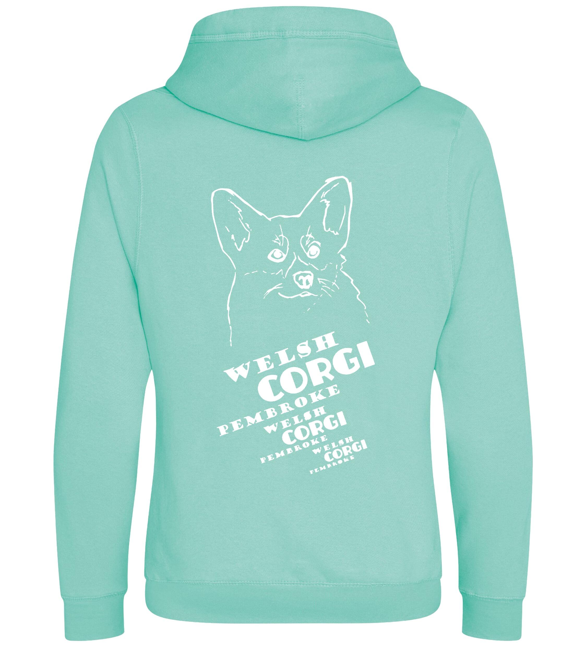 Unisex Crossneck Pullover Hoodie with Corgi Pembroke (Face) Dog Breed Design