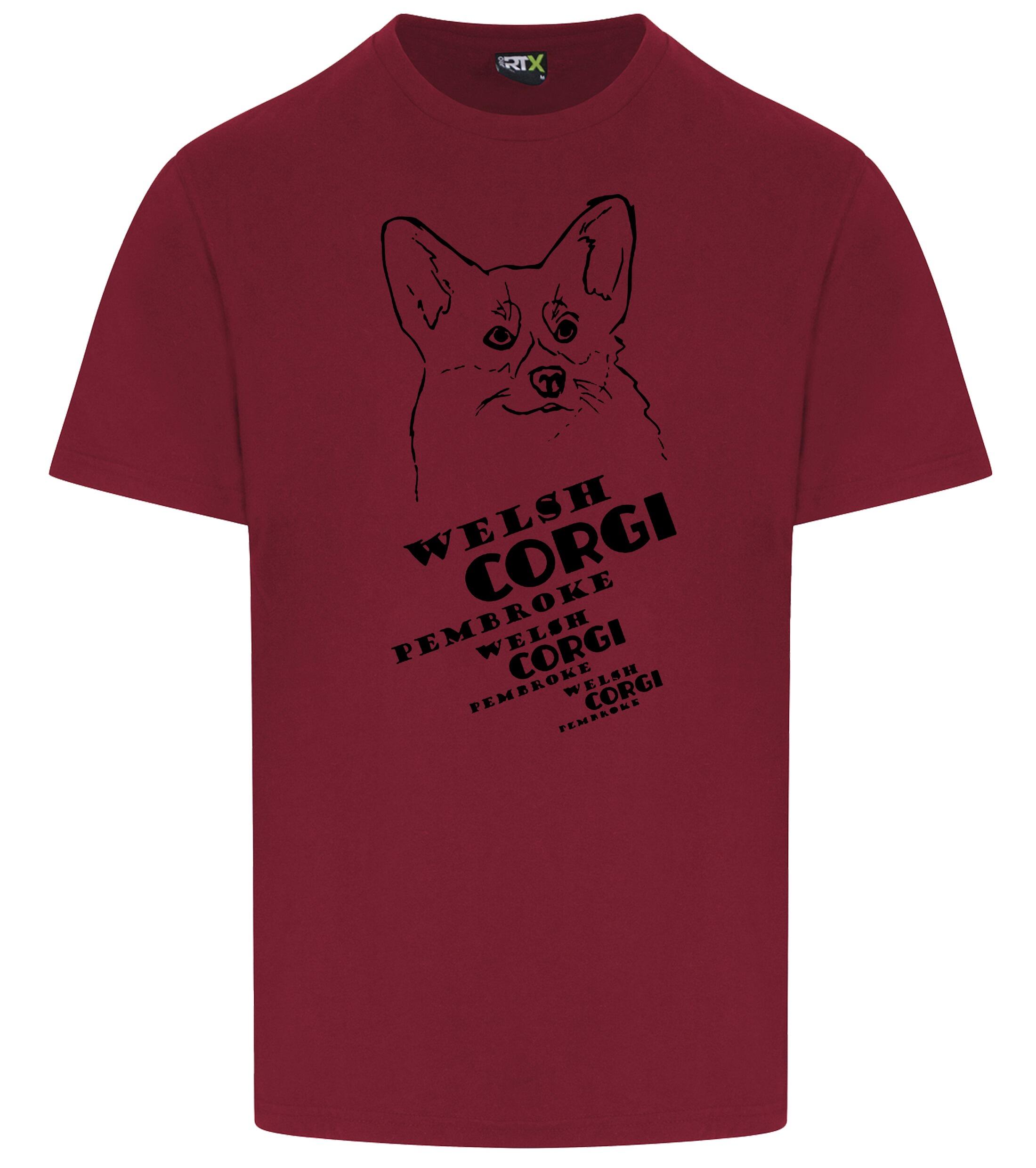 Unisex Roundneck T-shirt with Corgi Pembroke (Face) Dog Breed Design – Perfect for Corgi Lovers