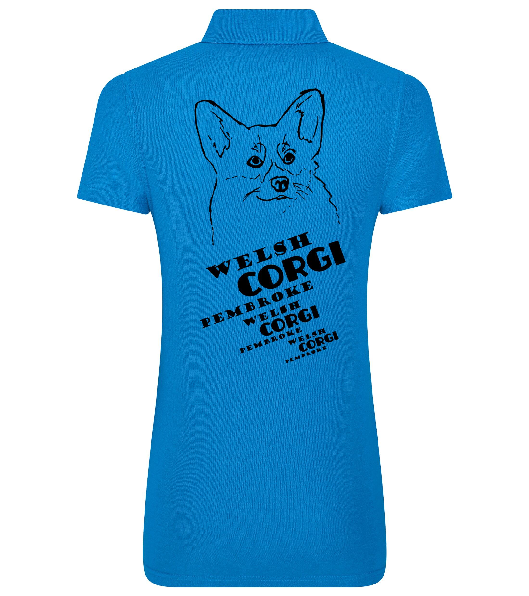 Women’s Cotton Polo with Corgi Pembroke (Face) Dog Breed Design – Stylish Comfort for Corgi Lovers