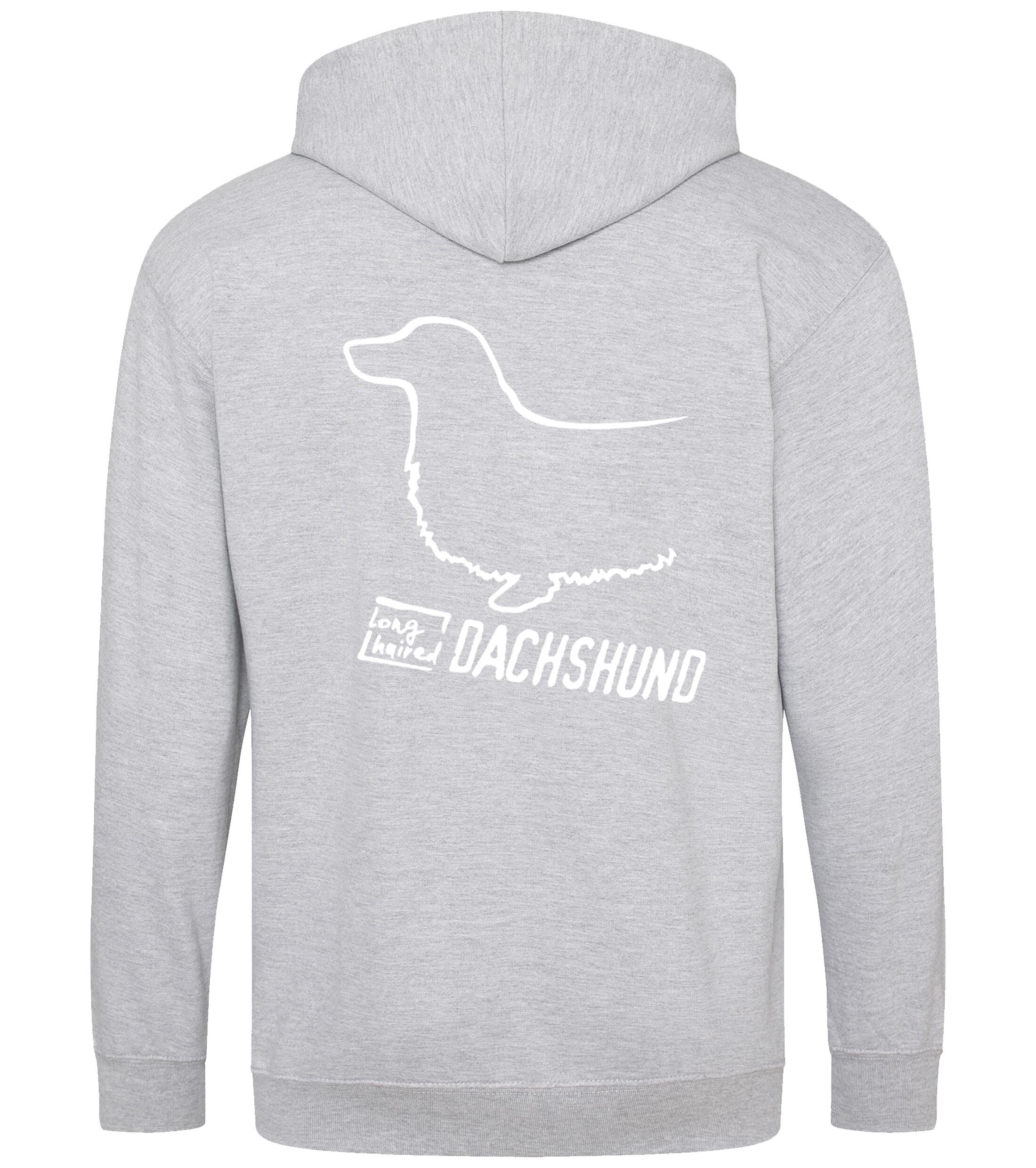 Dachshund (Longhaired) Dog Breed Design Zipped Hoodie – Comfort, Style, and Dachshund Pride