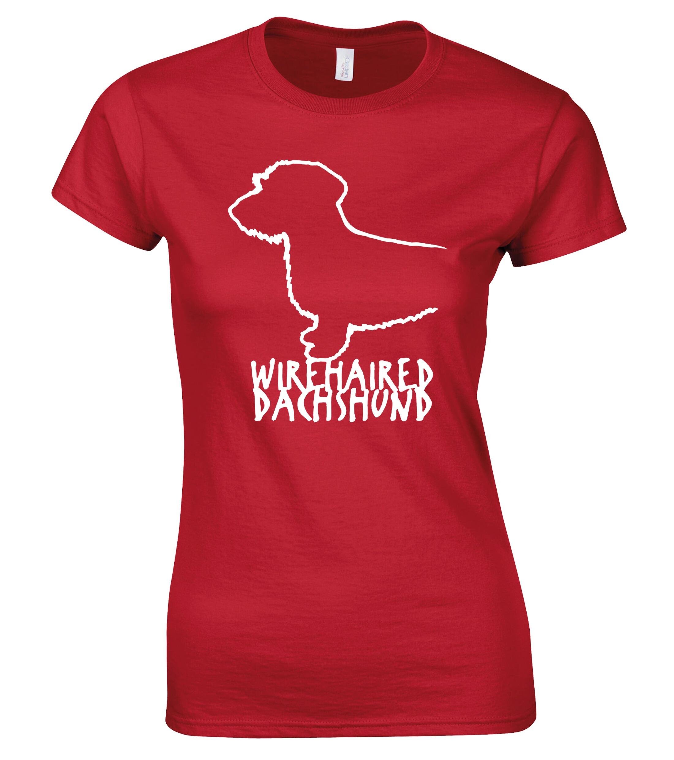 Dachshund (Wirehaired) Dog Breed Design Women’s Roundneck T-Shirt – Celebrate Your Love in Style