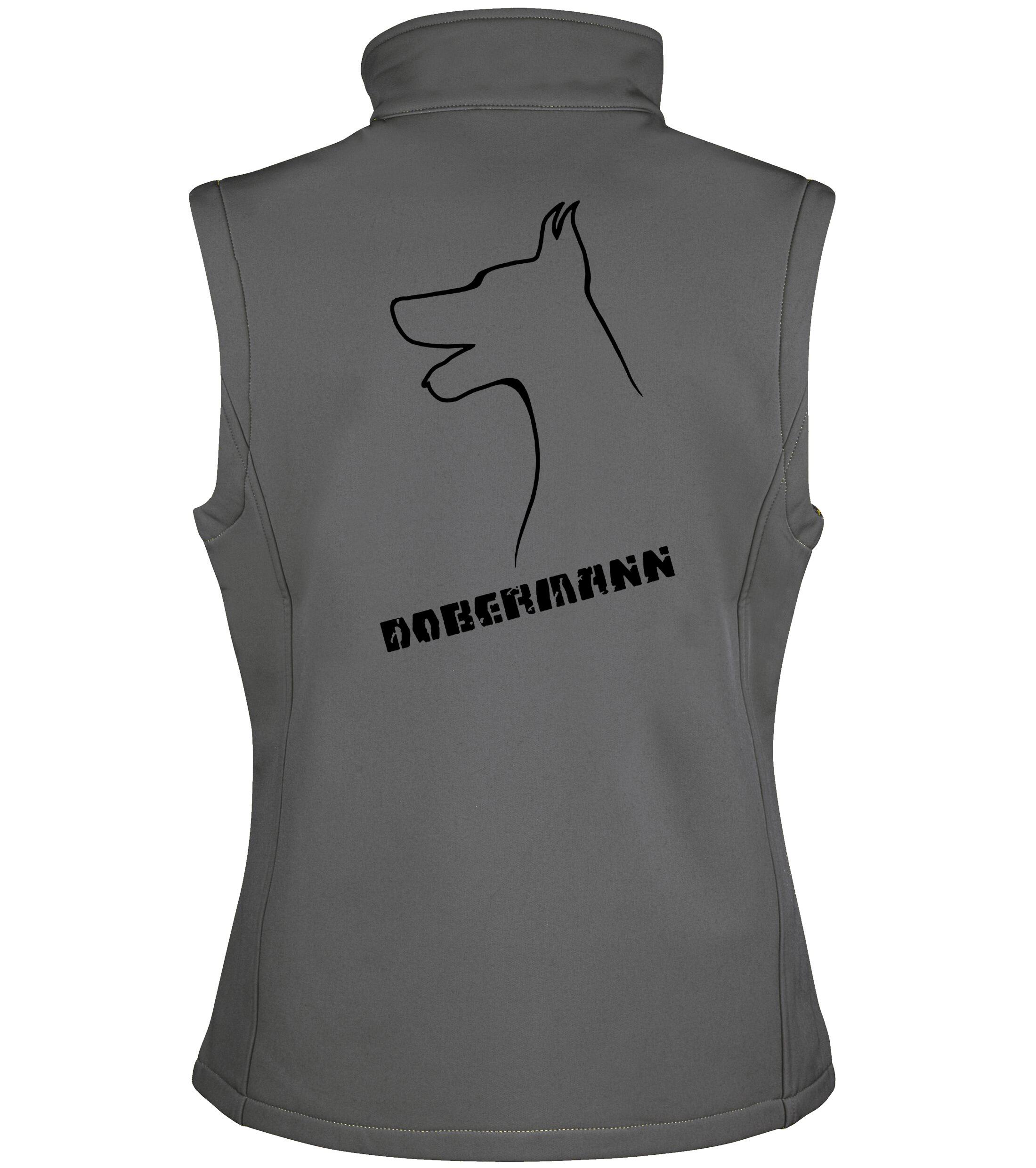 Dobermann (Head) Design Women’s Softshell Gilet – Stylish & Functional Outerwear