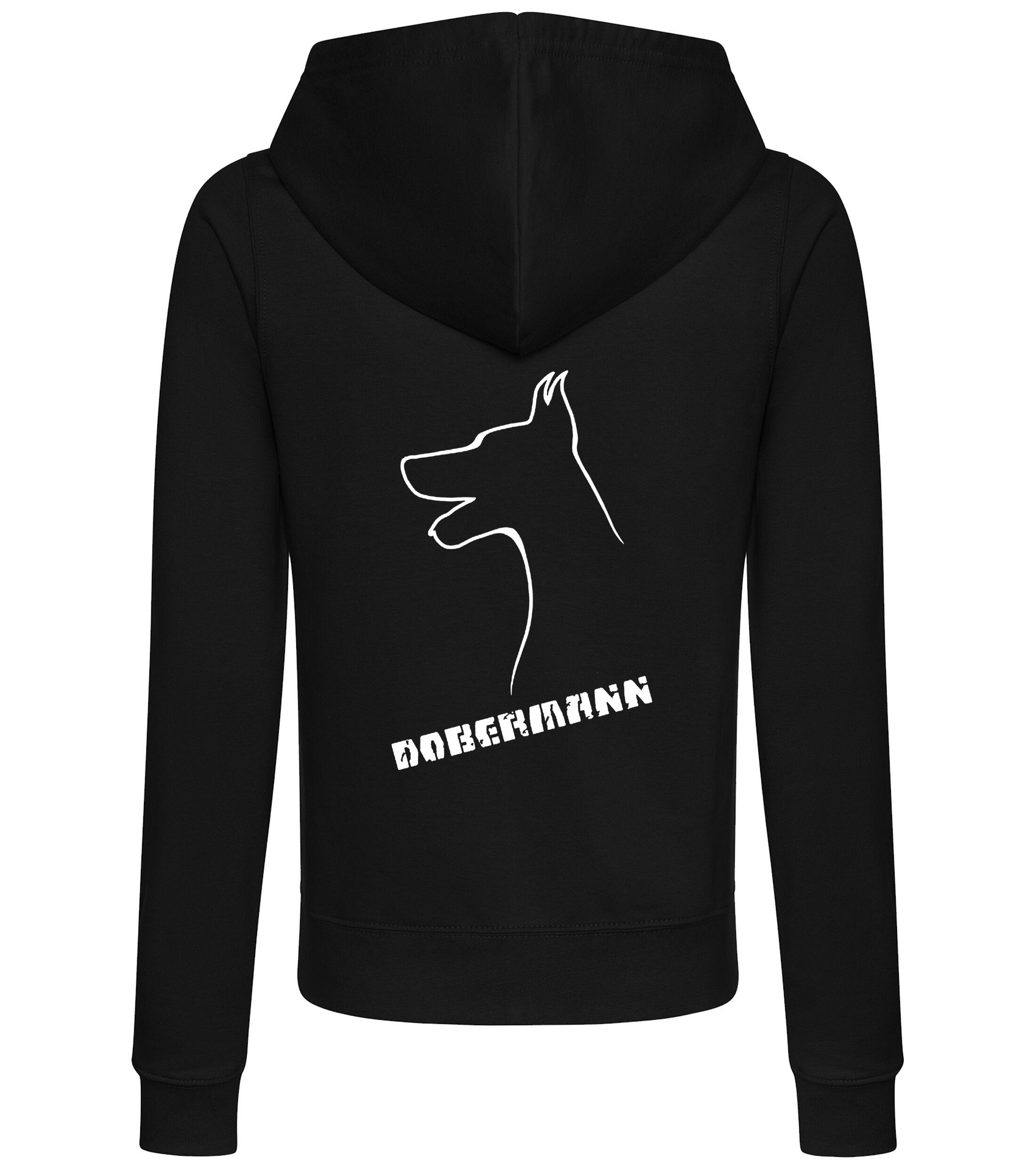 Dobermann (Head) Women’s Zipped Hoodie – Stylish & Cozy for Dobermann Enthusiasts