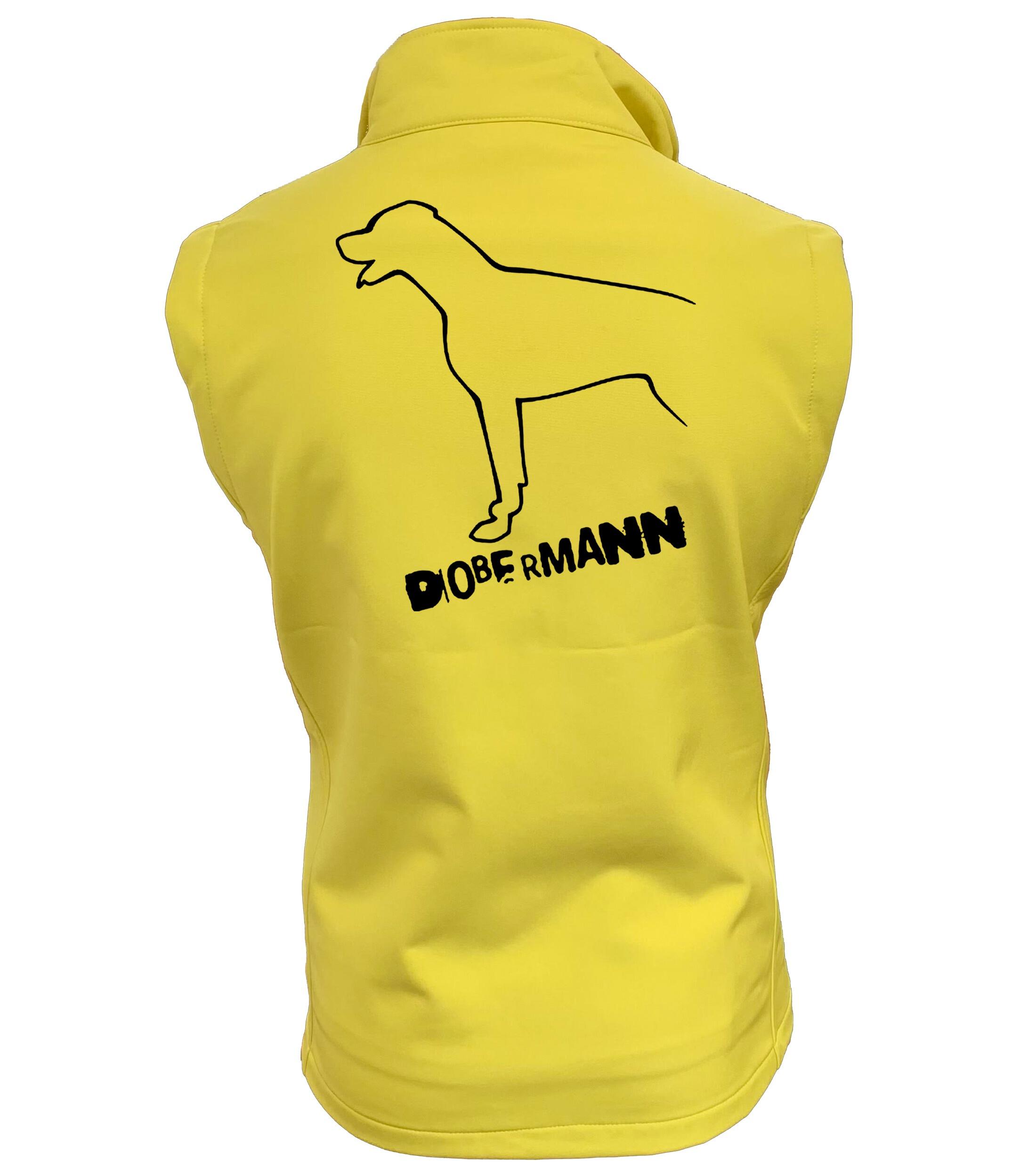 Dobermann (Outline) Design Unisex Softshell Gilet – Functional Style for Dobermann Enthusiasts