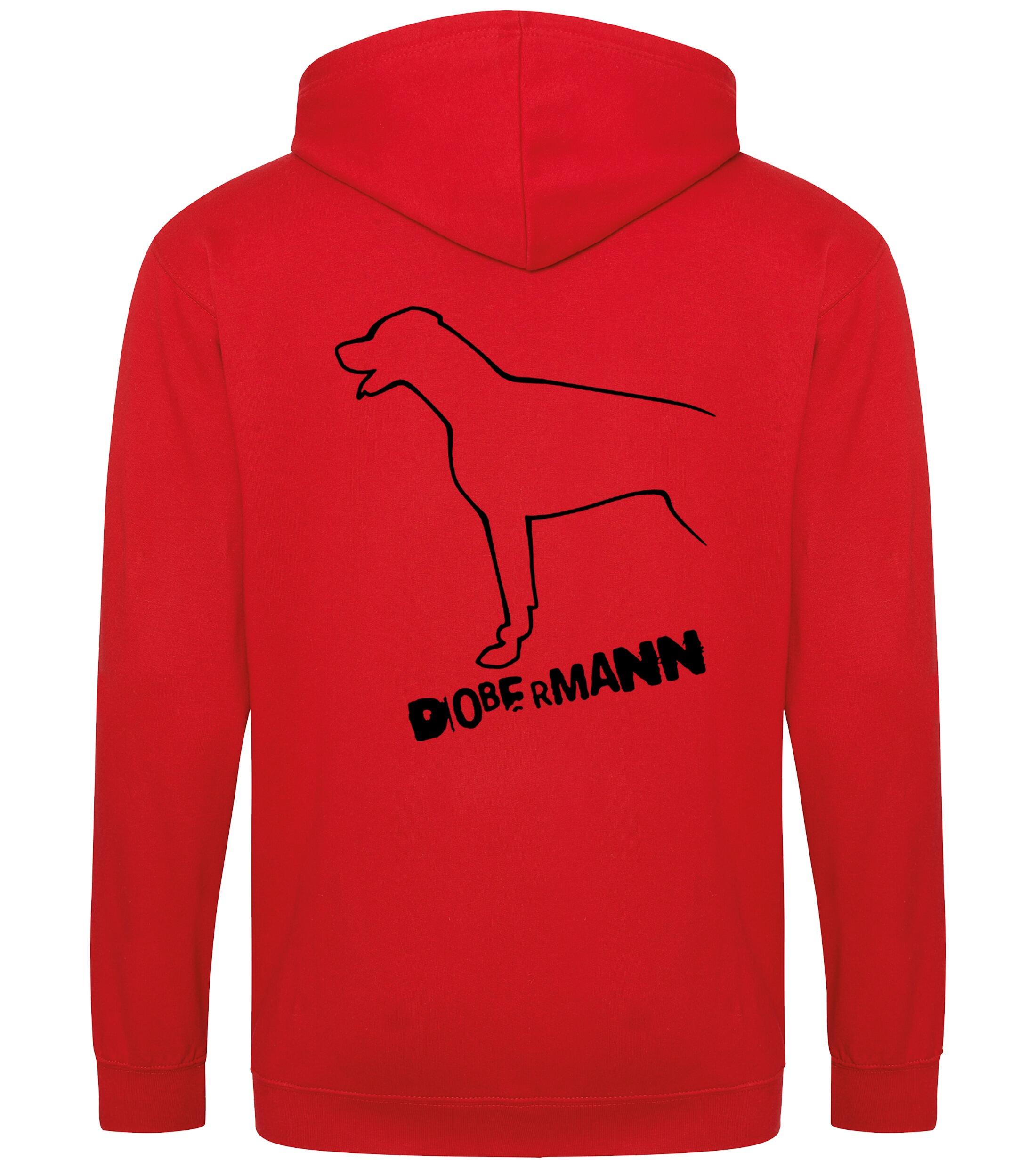 Dobermann (Outline) Zipped Hoodie – Comfort, Style, and Dobermann Pride